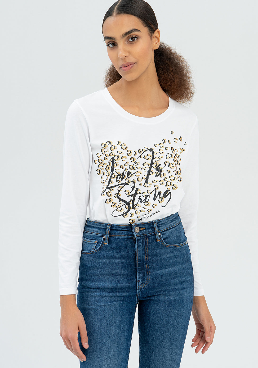 Jeans flare cropped made in denim with middle wash Fracomina FP22WV9006D42093-117-2
