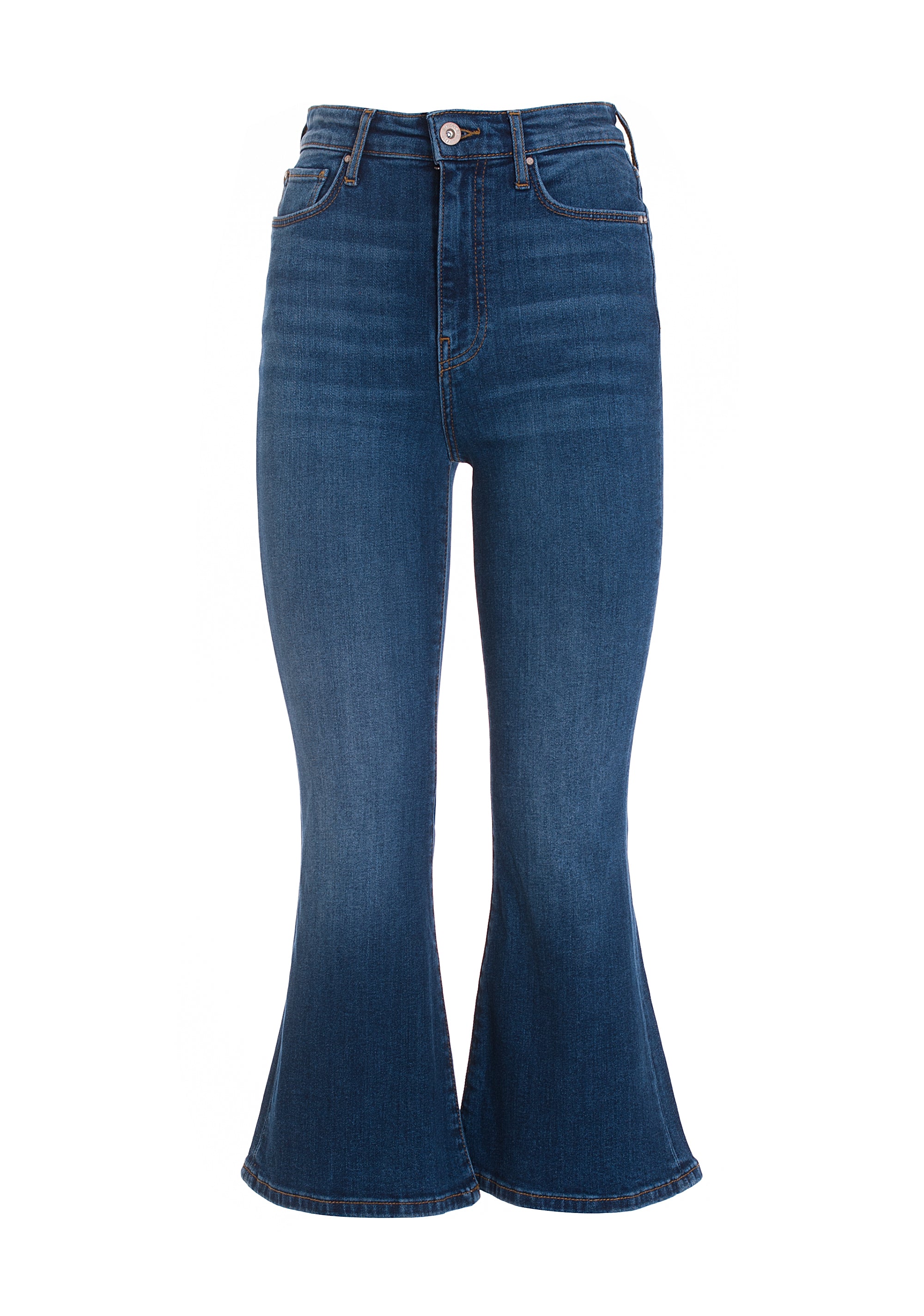 Jeans flare cropped made in denim with middle wash Fracomina FP22WV9006D42093-117_1