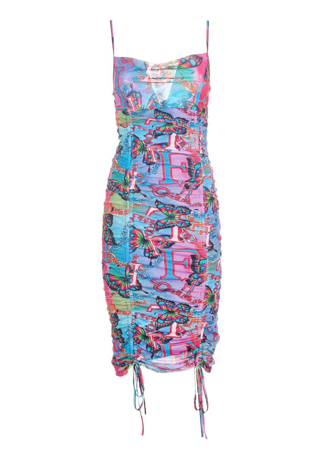 Sleeveless dress slim fit with multicolor pattern