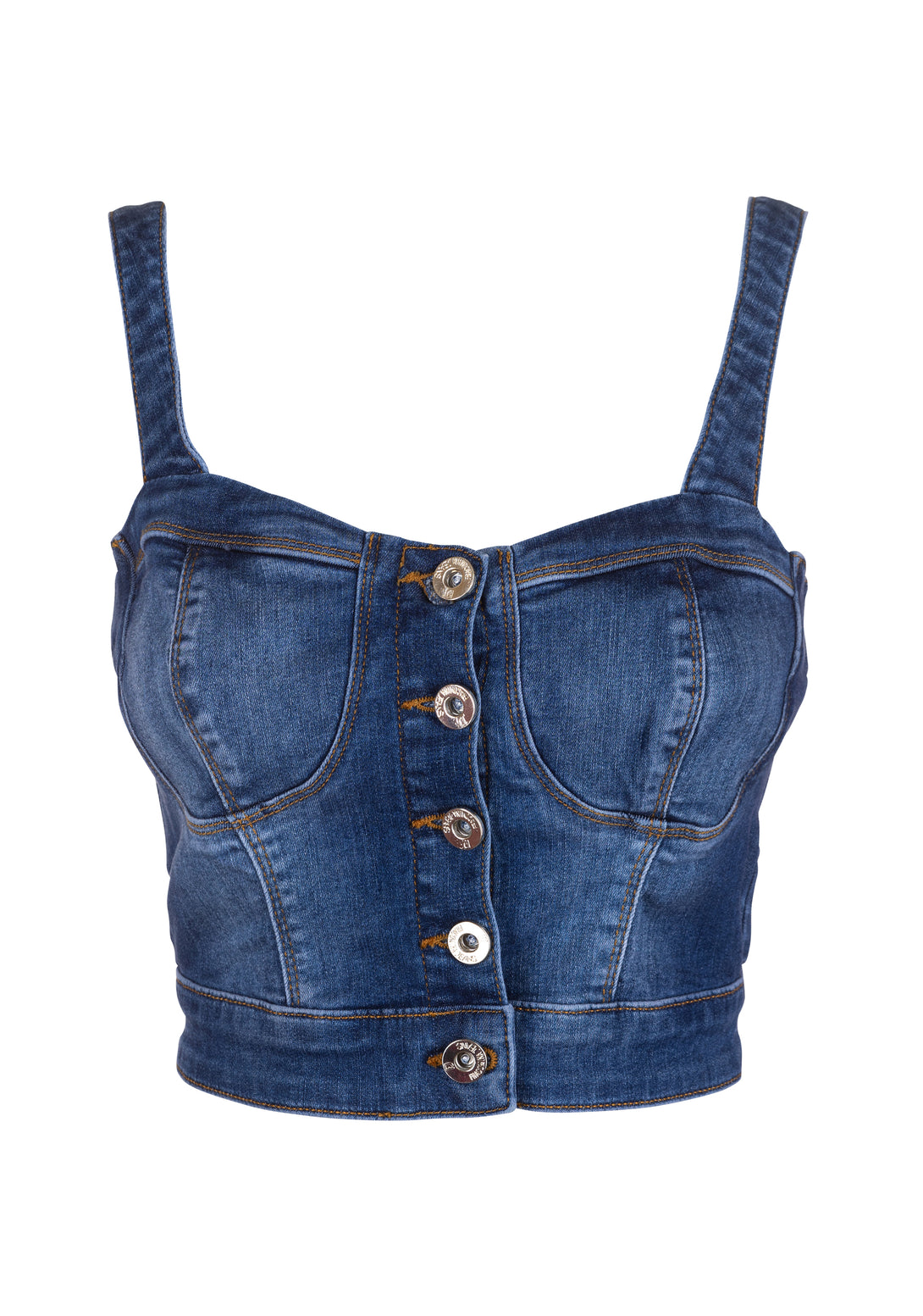Tank top made in denim with middle wash