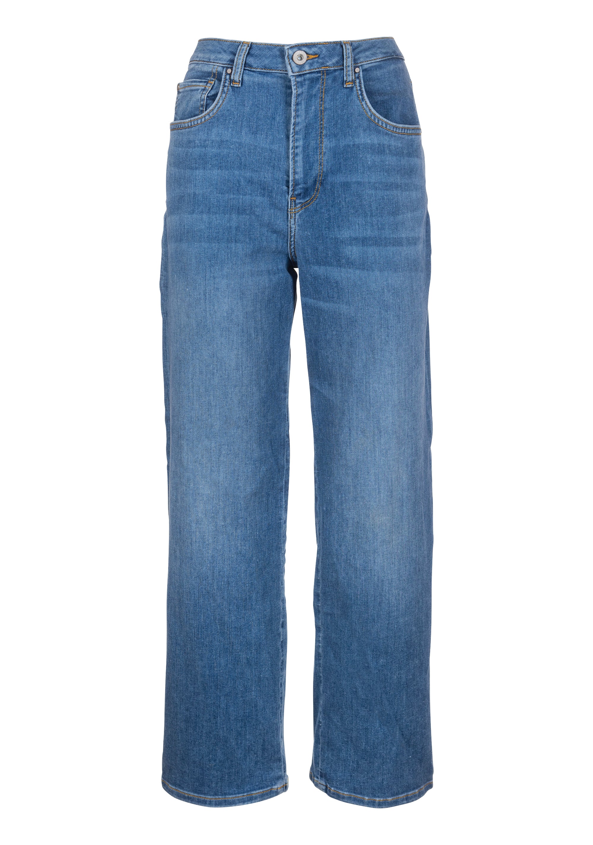 Jeans wide leg made in denim with middle wash Fracomina FP23SV2006D408N7-883-1_bfb13926-478d-4c0a-9a60-d1b8a24a68ff