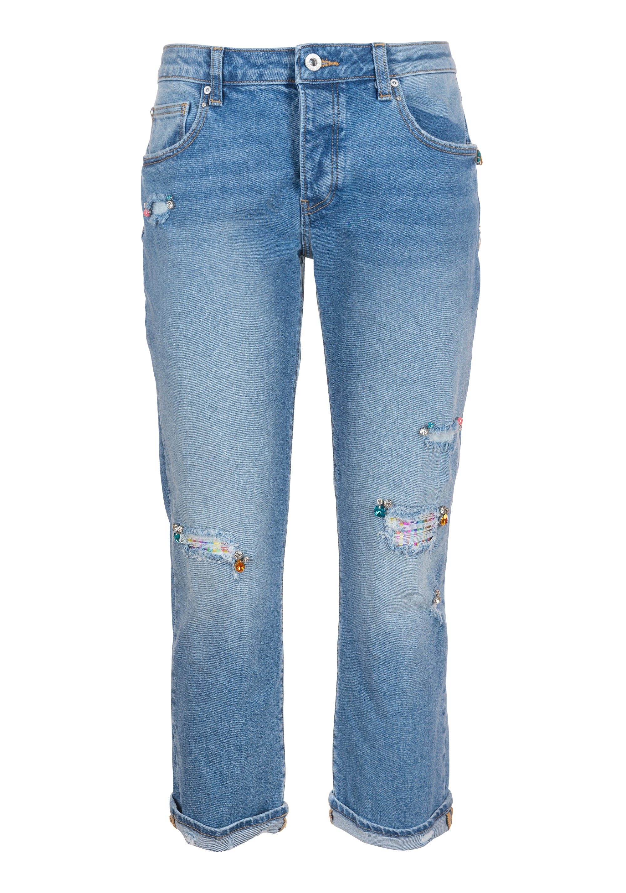 Jeans boyfriend fit made in denim with middle wash Fracomina FP23SV5001D45003-428-1