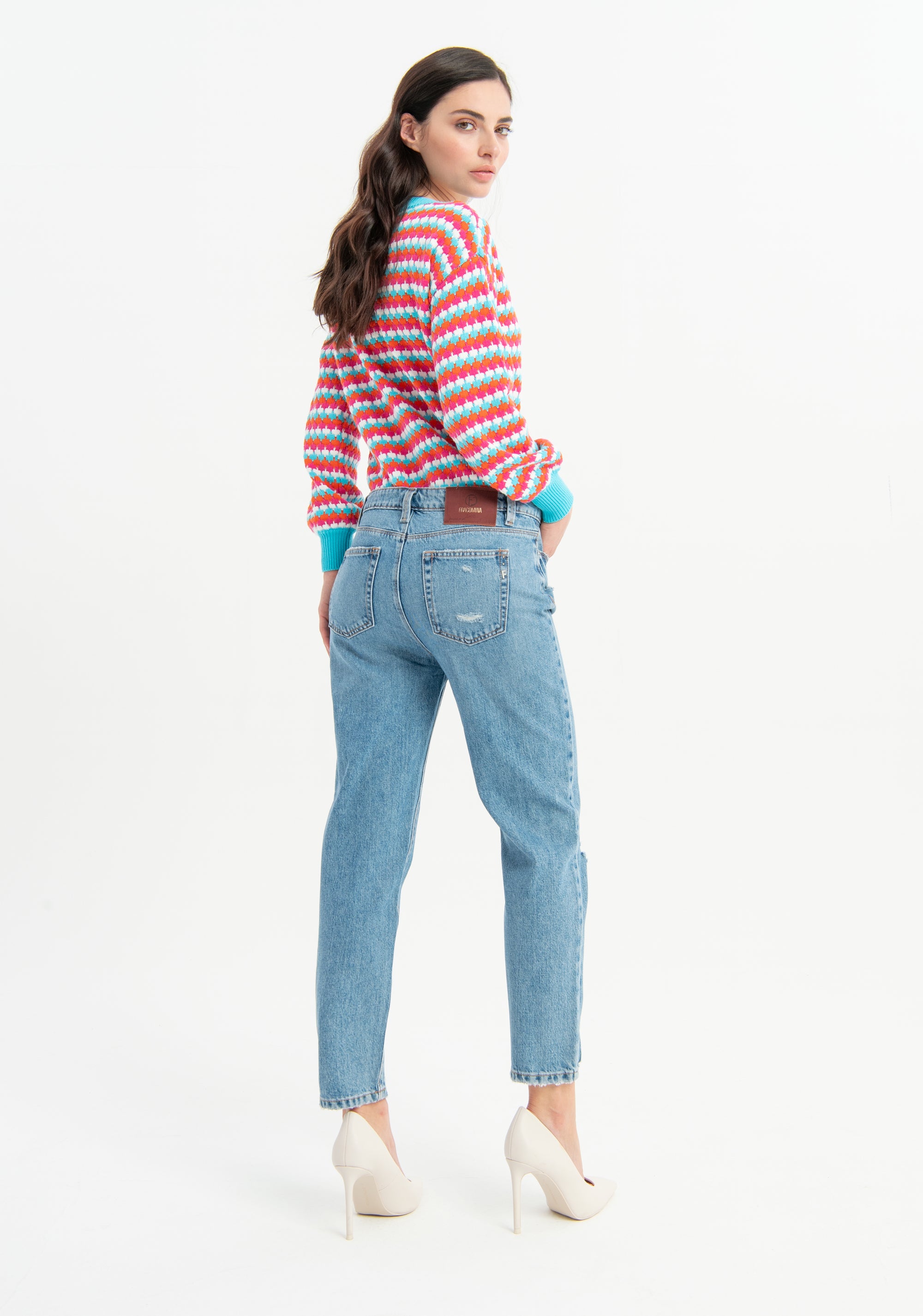 Jeans boyfriend fit made in denim with middle wash Fracomina FP23SV5002D41902-263_4