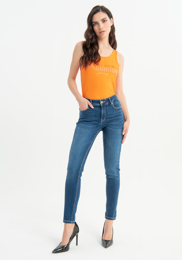 Culotte jeans cropped made in denim with middle wash-FRACOMINA – Fracomina  Shop Online