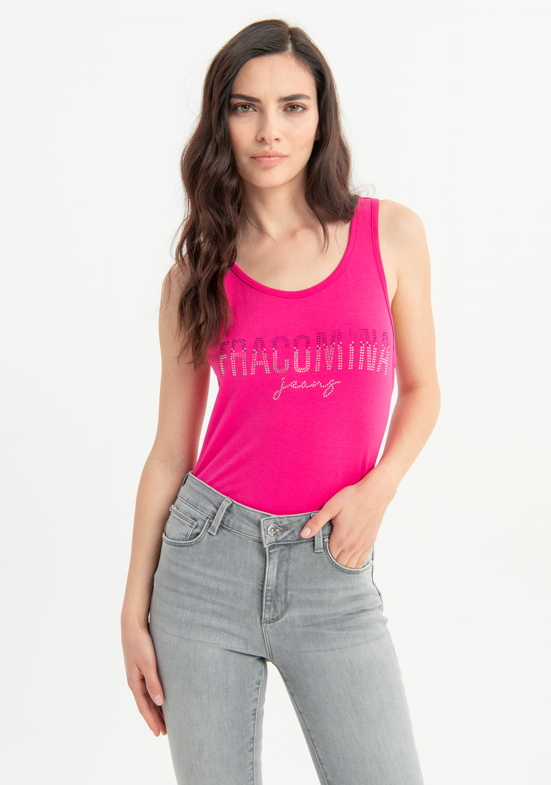 Jeans skinny fit with push-up effect made in grey denim with middle wash