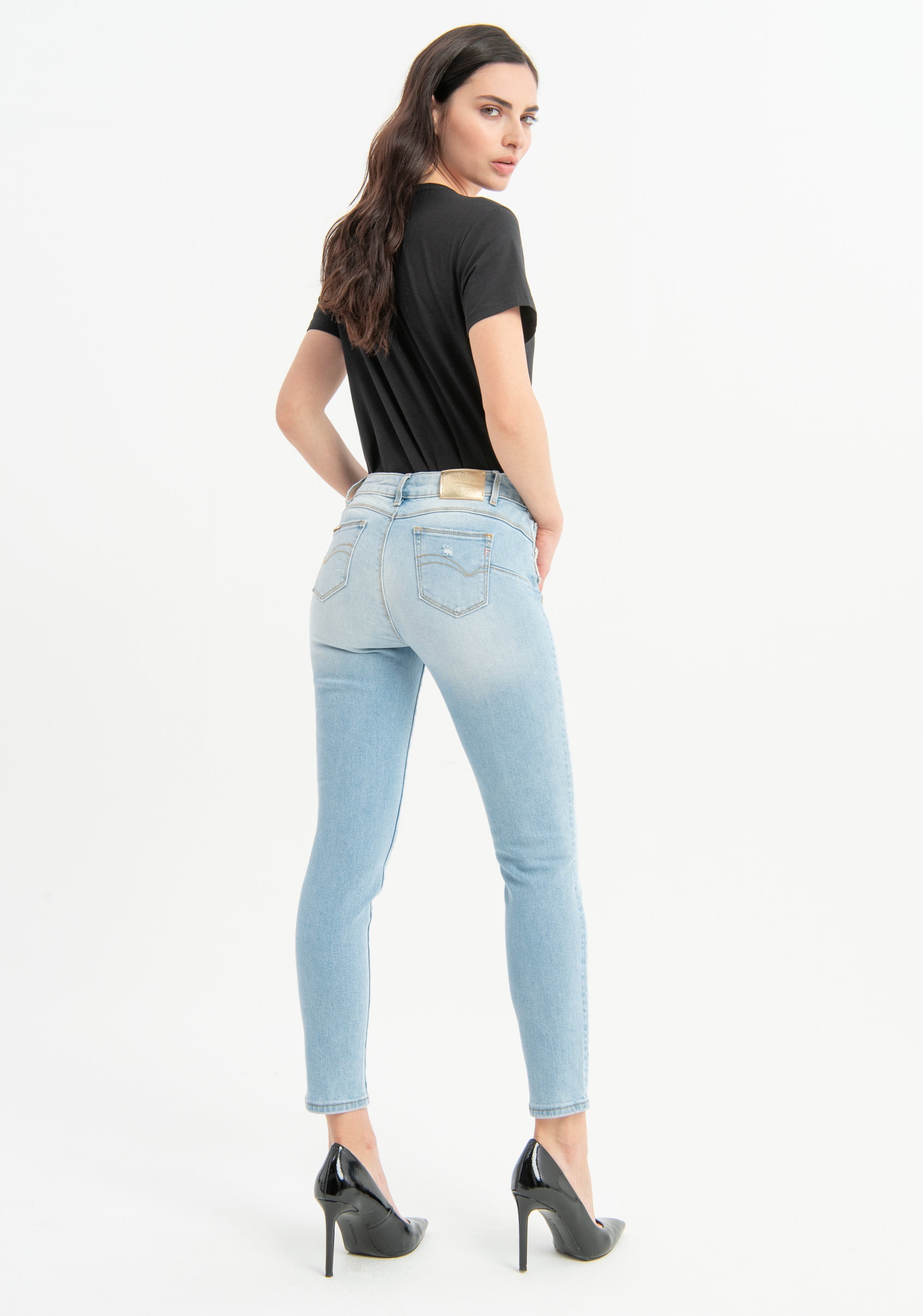 Jeans skinny fit with push-up effect made in denim with vintage wash Fracomina FP23SV8000D45003-275_4