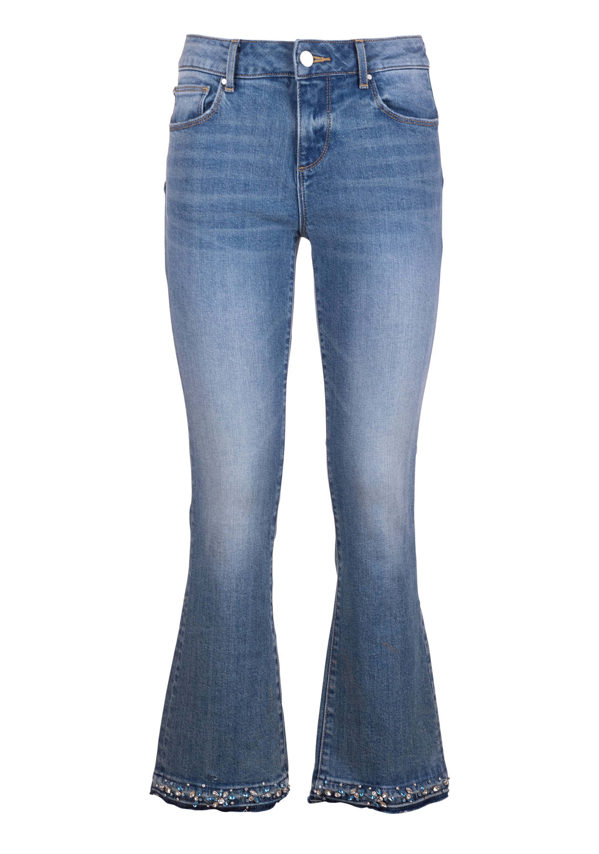 Jeans bootcut fit cropped made in denim with middle wash Fracomina FP23SV8030D40102-258-1