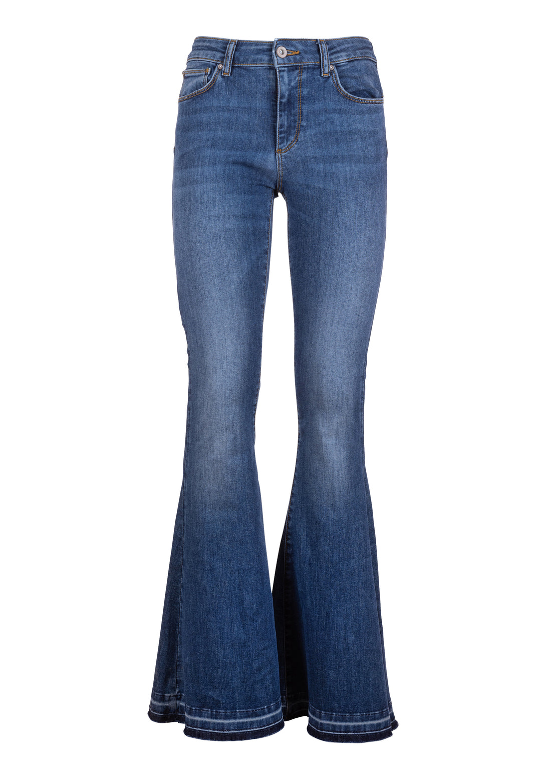 Jeans bootcut fit with push-up effect made in denim with middle wash