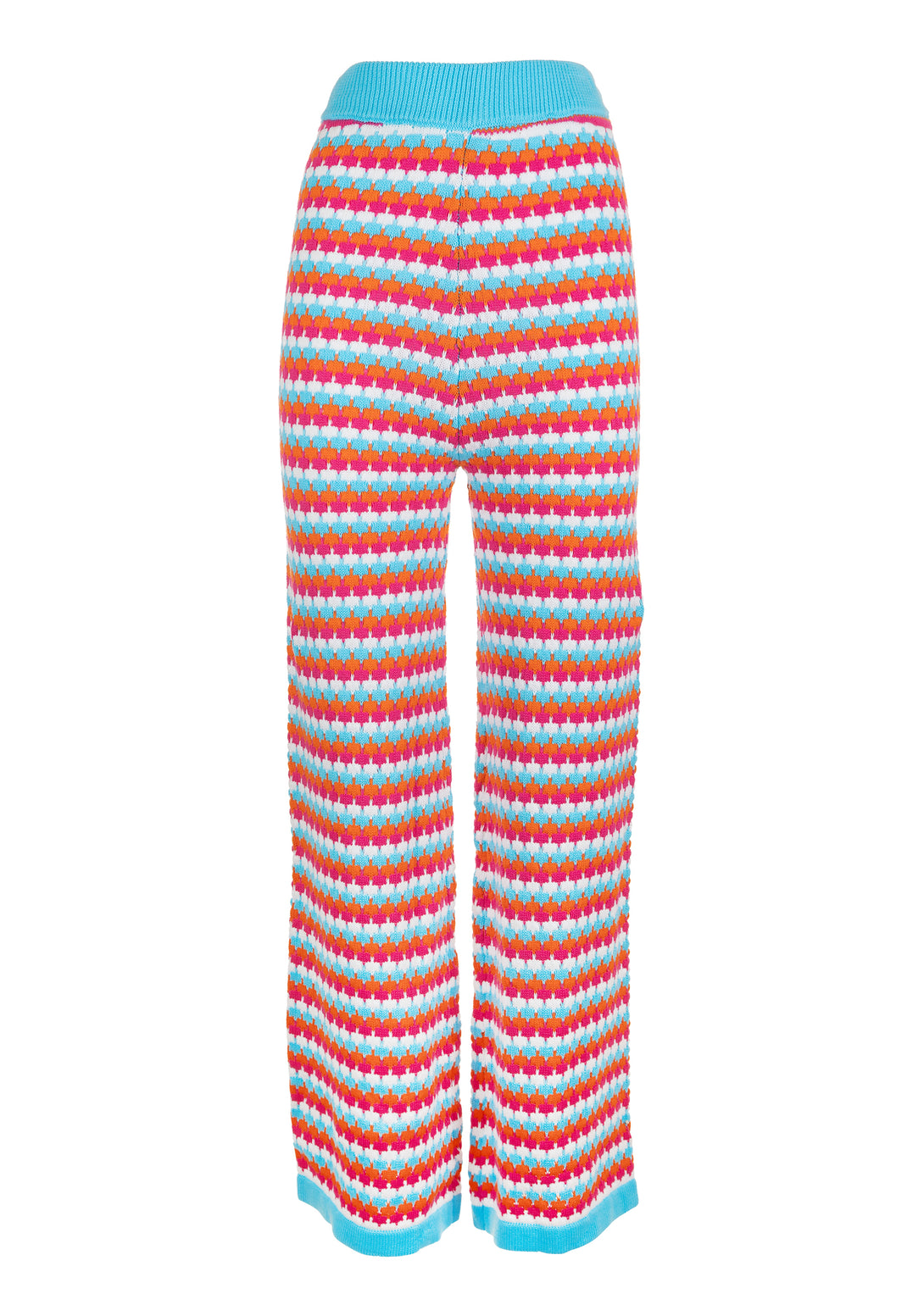 Knitted bootcut pant with multicolor jacquard effect