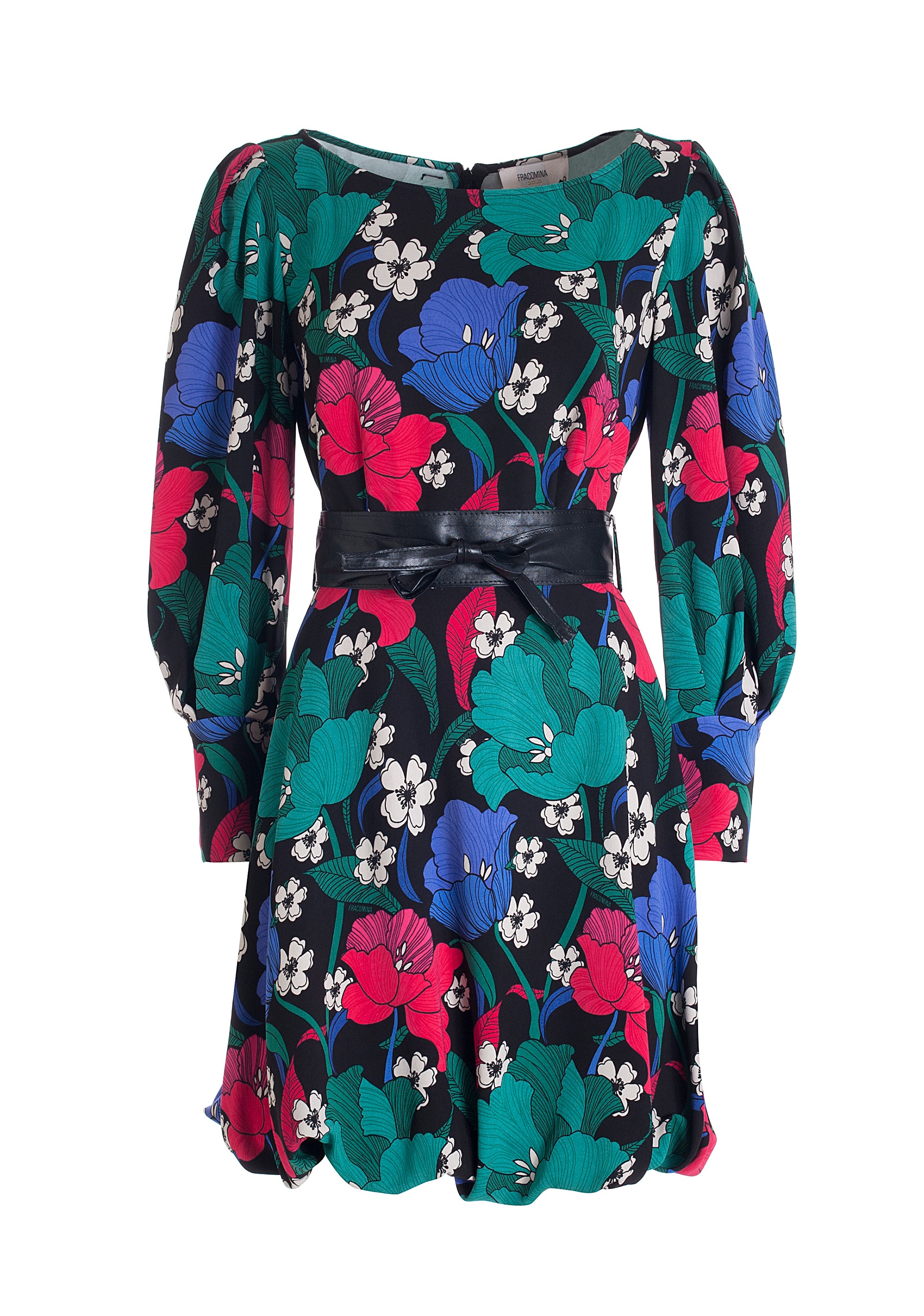 Mini dress regular fit with multicolor flowery print Fracomina FQ21WD1011O421N4-210_06