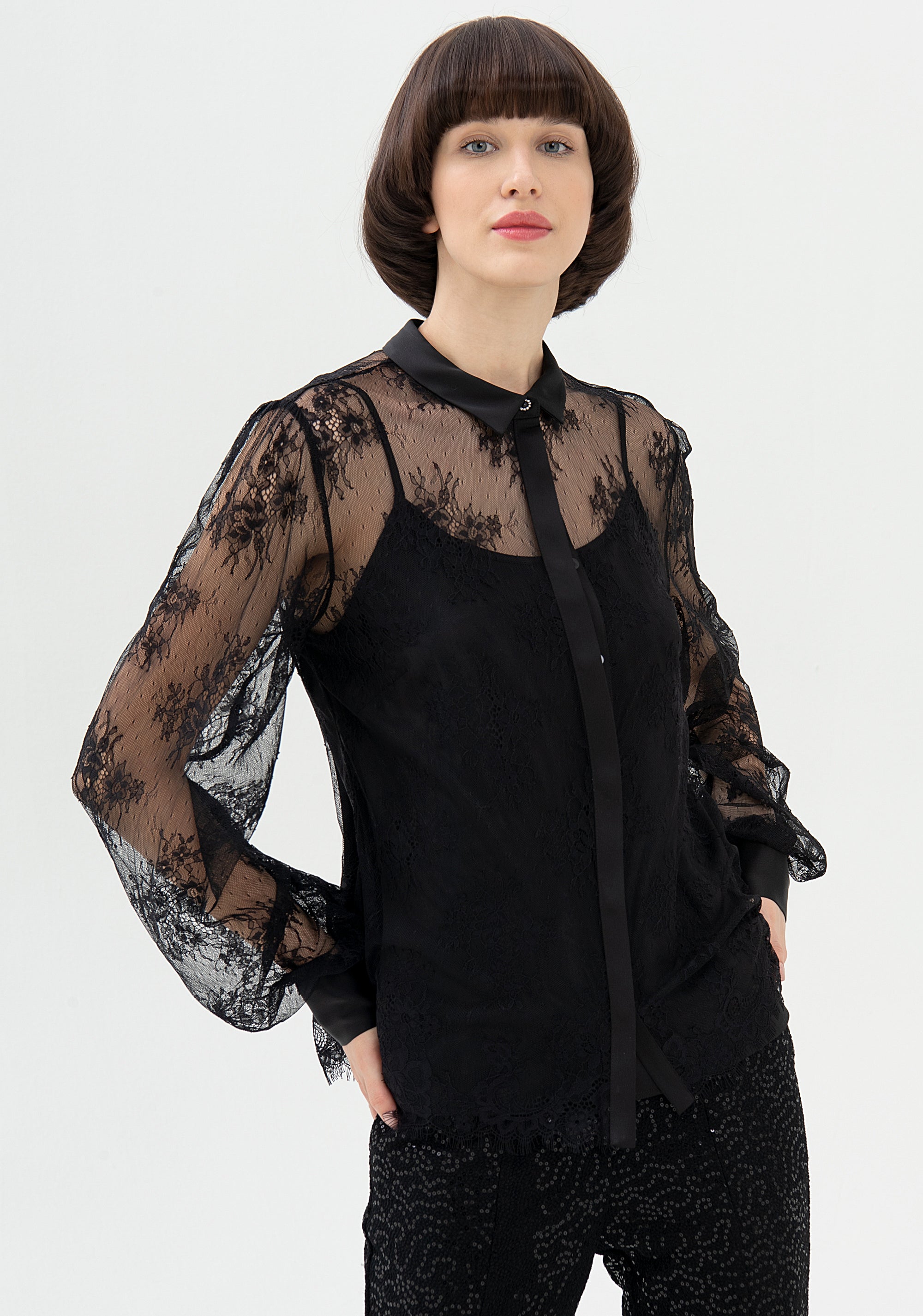 Shirt A-shape made in lace Fracomina FQ21WT1003O42301-053_01