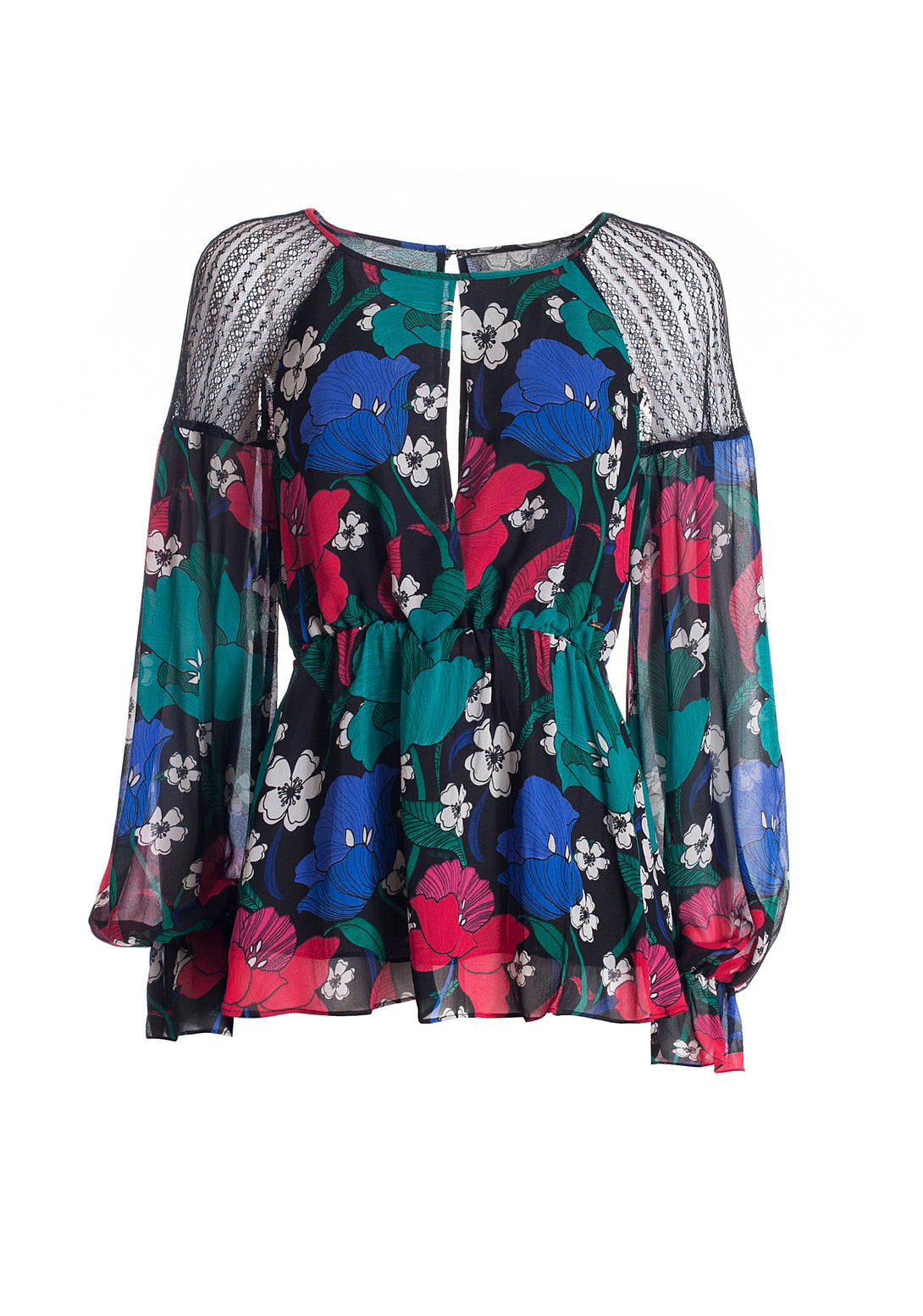 Blouse regular fit with multicolor flowery print