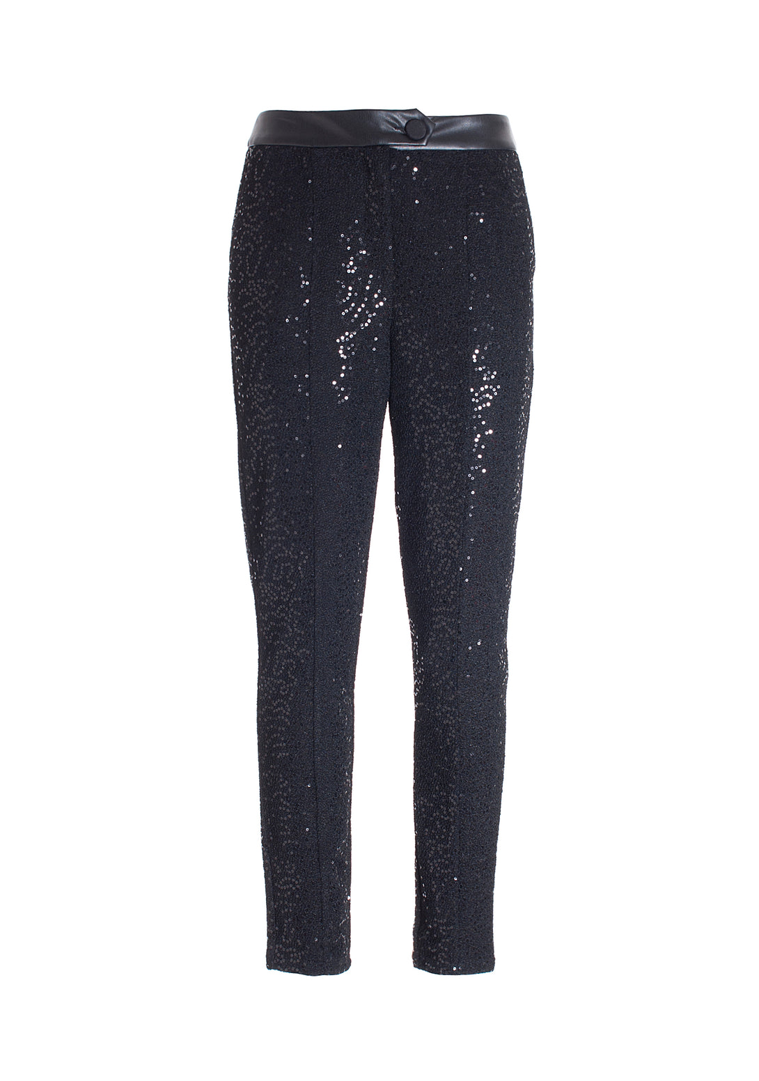 Straight-leg pant with shiny sequins