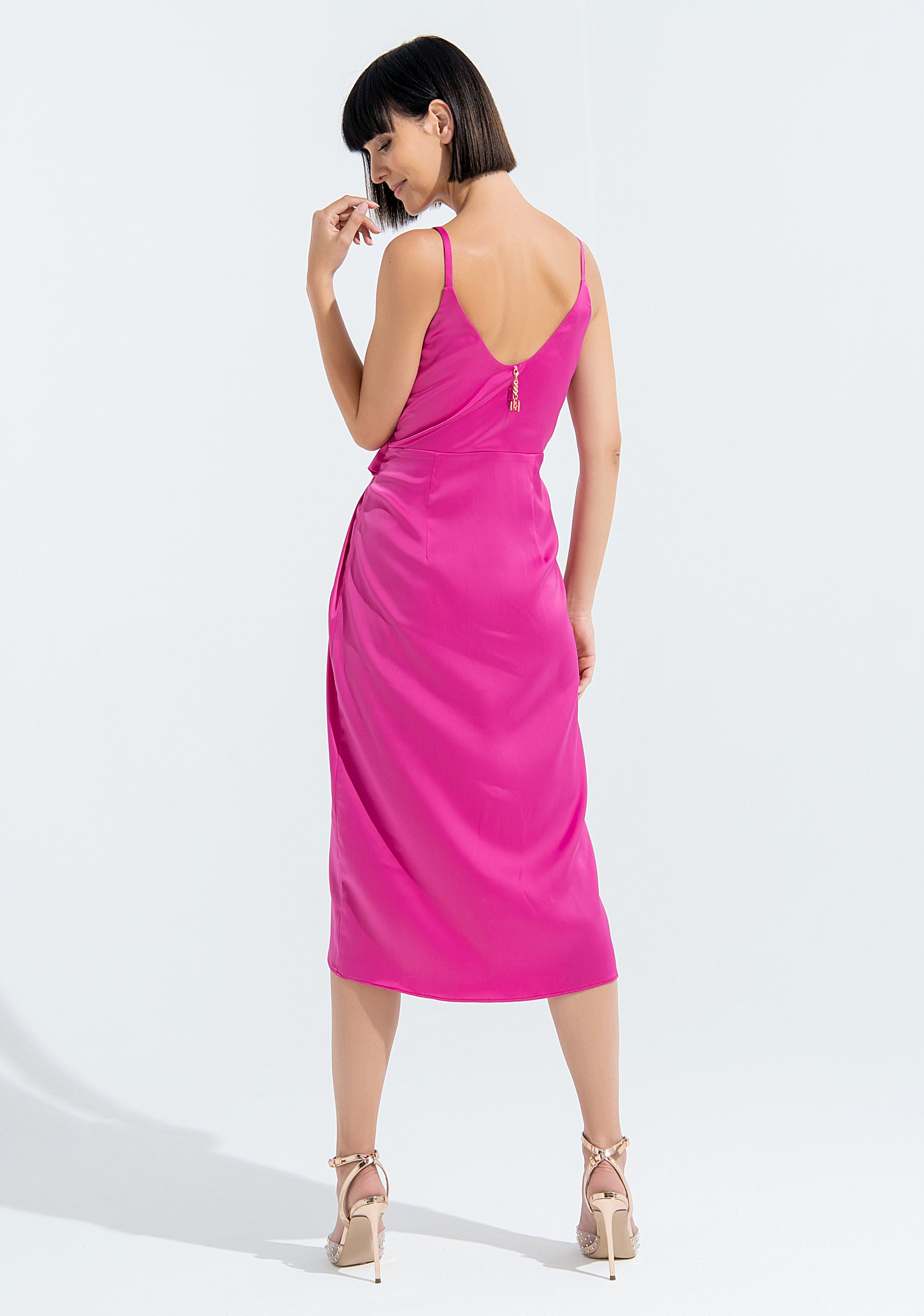 Dress slim fit, middle length, made in satin Fracomina FQ22SD2001W47001-148_4