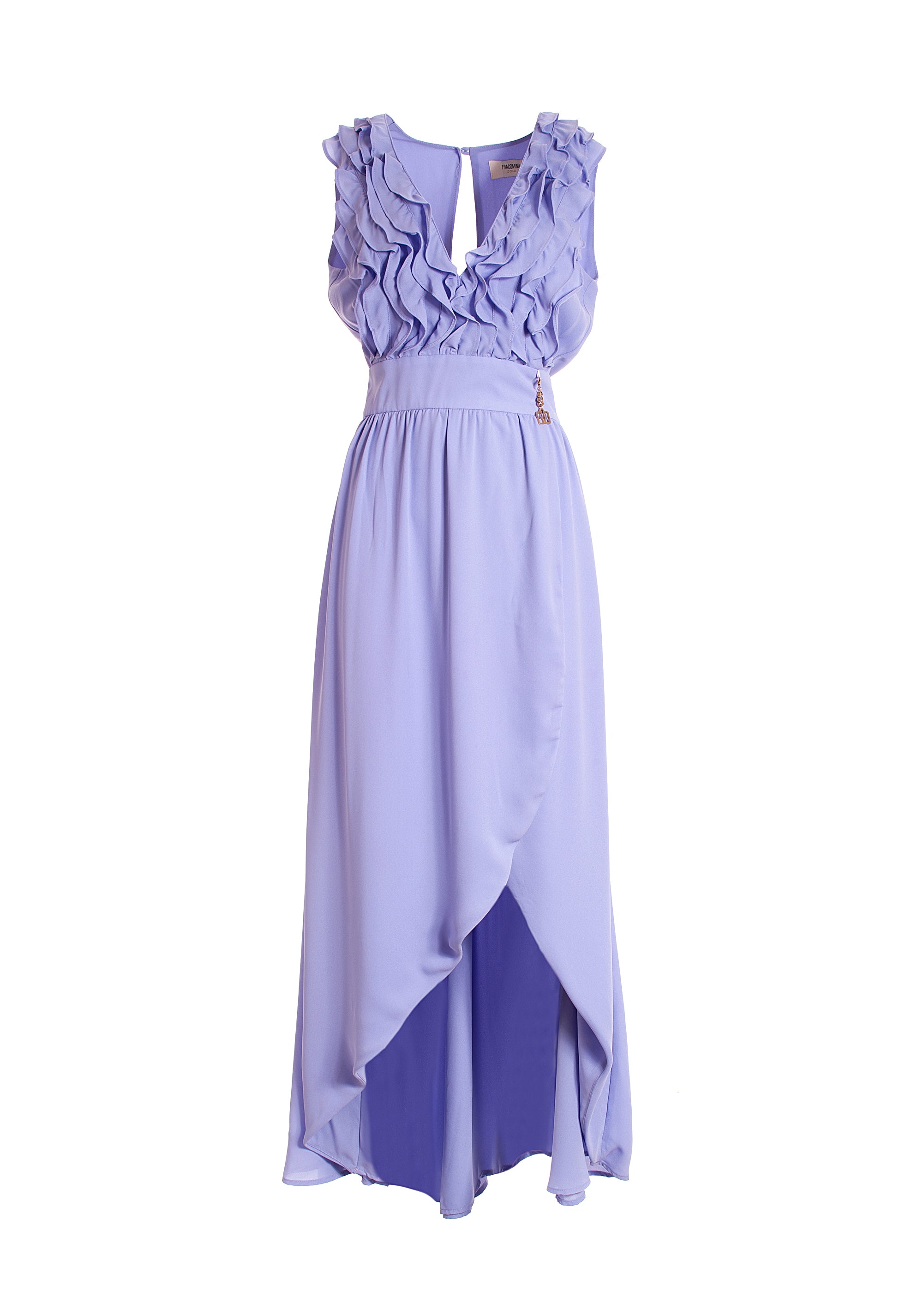 Long dress made in crépe with no sleeves Fracomina FQ22SD3002W41201-I89_6