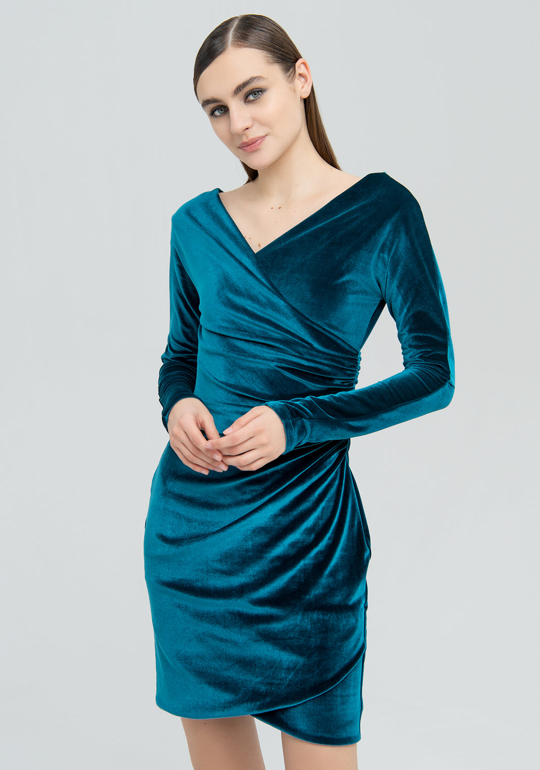 Mini dress slim fit made in velvet Fracomina FQ22WD1004W59601-L53-2