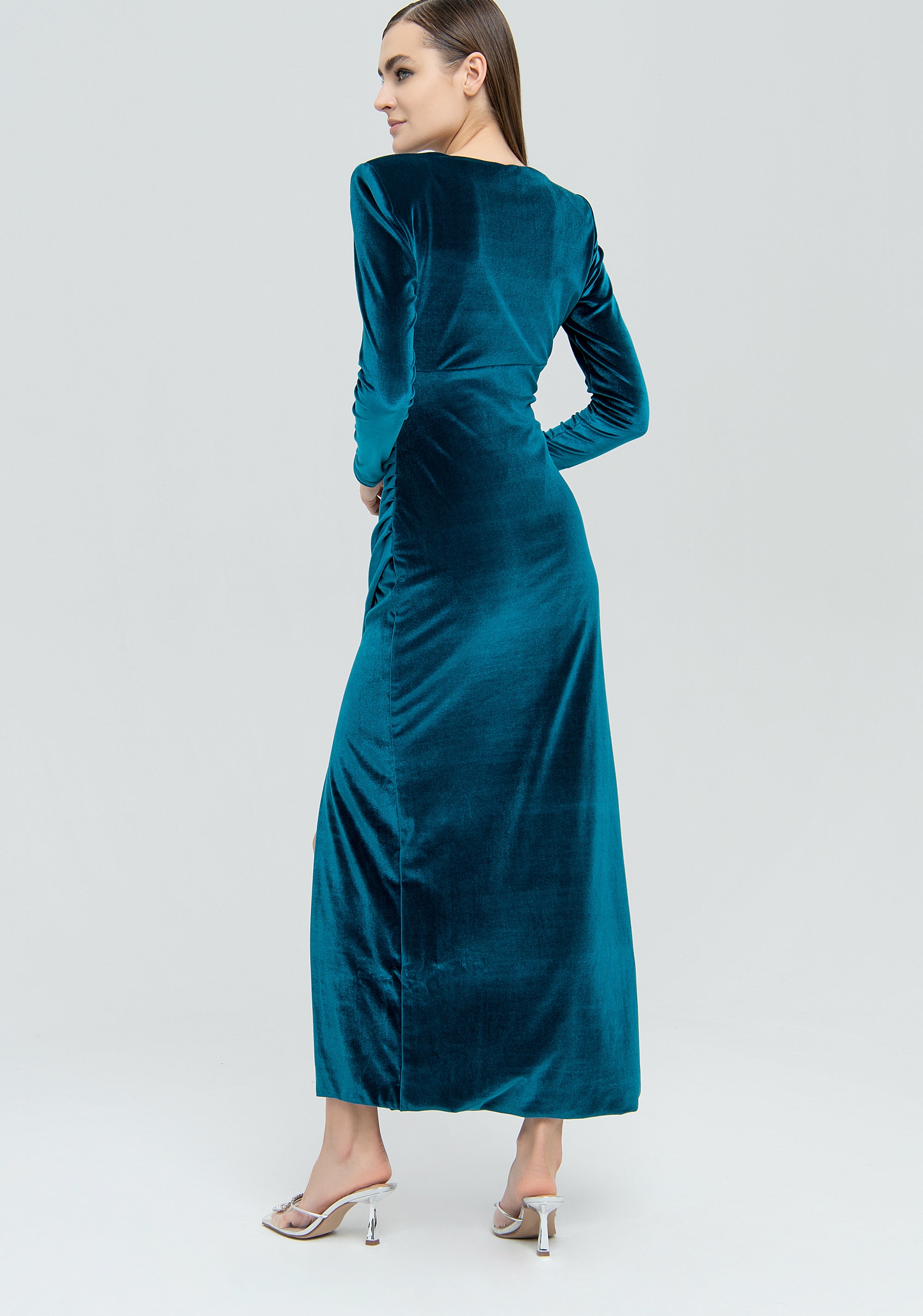 Long dress slim fit made in velvet Fracomina FQ22WD3005W59601-L53-5