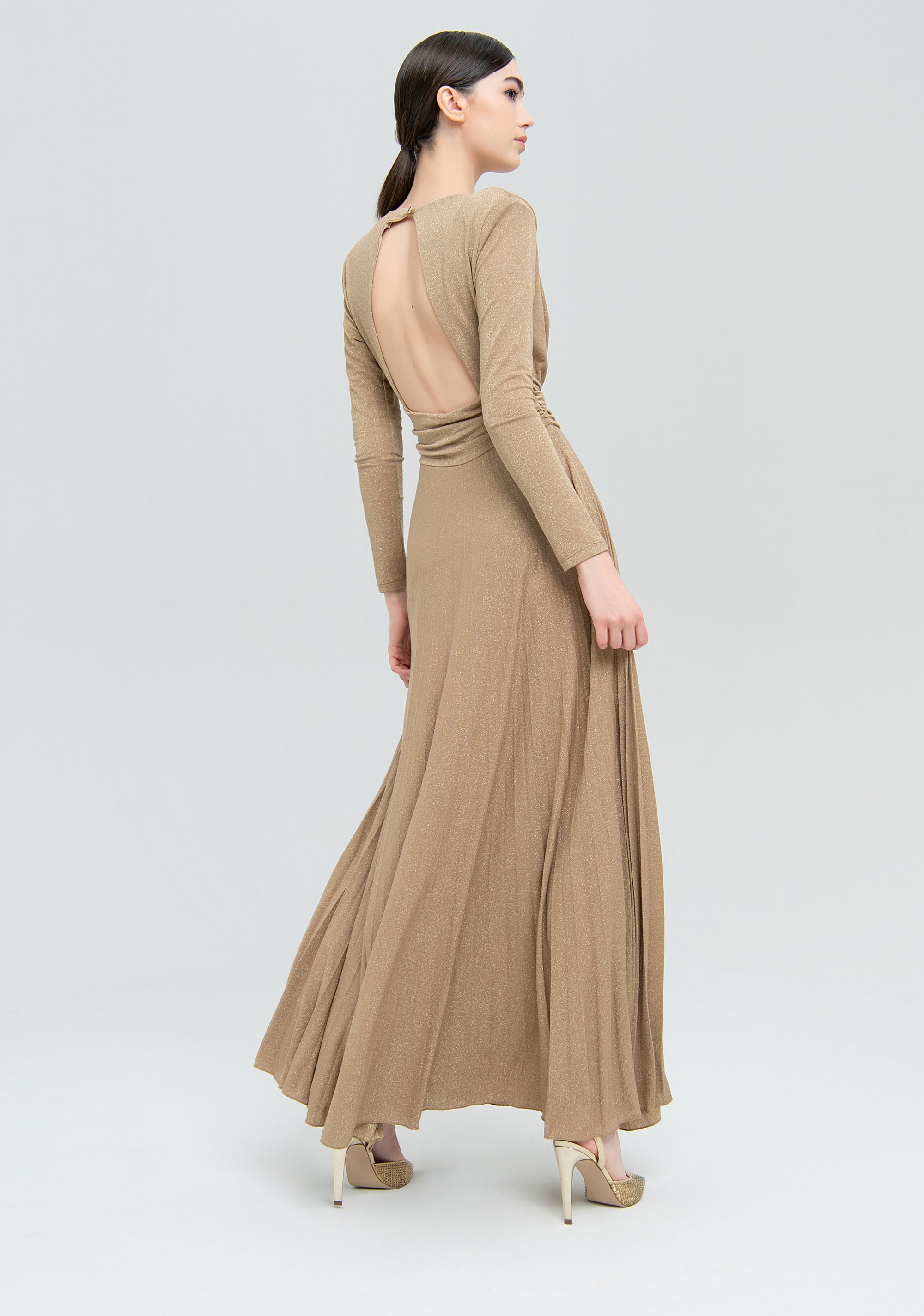 Long dress slim fit made in lurex Fracomina FQ22WD3006W581Q7-150-4