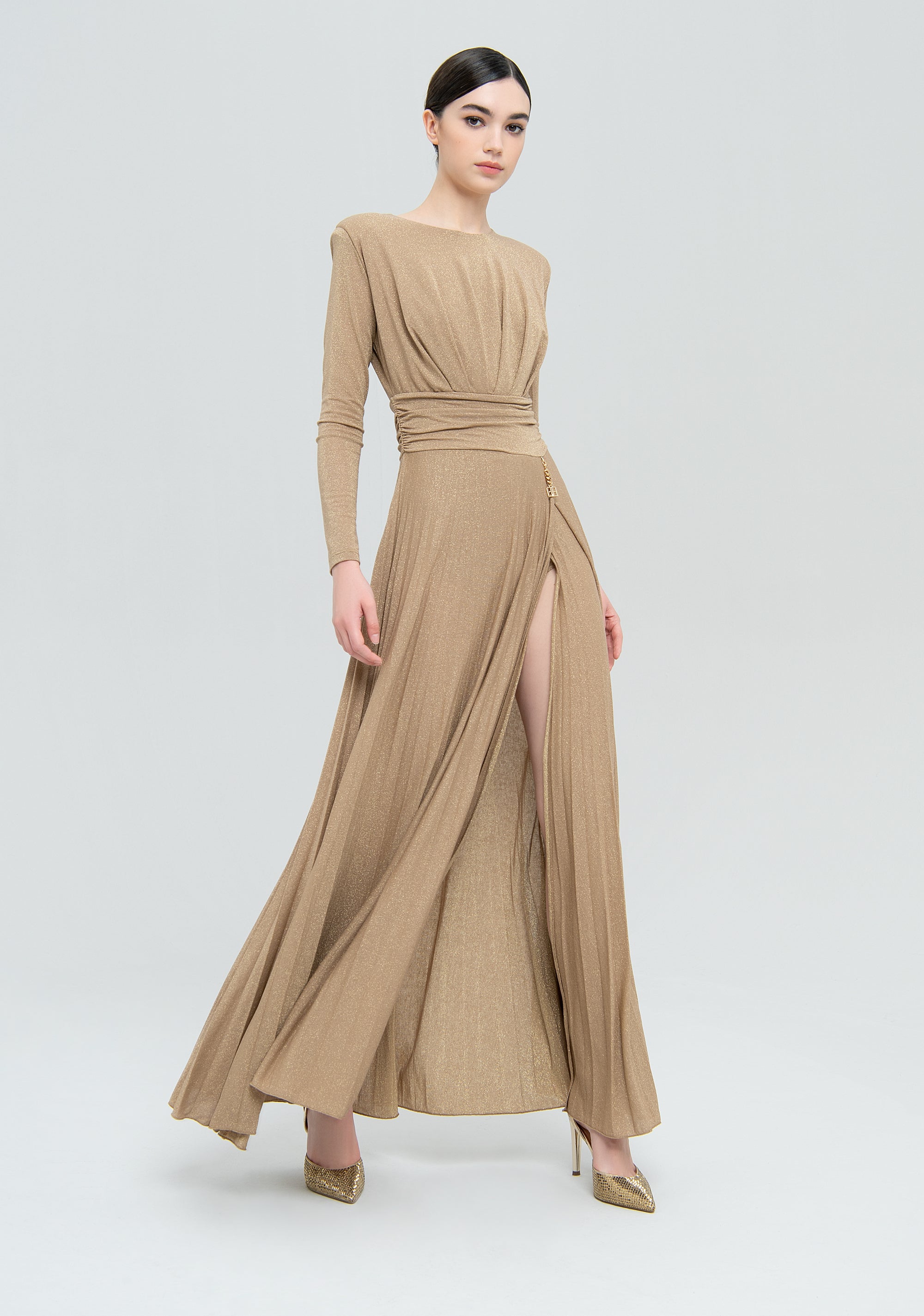 Long dress slim fit made in lurex Fracomina FQ22WD3006W581Q7-150