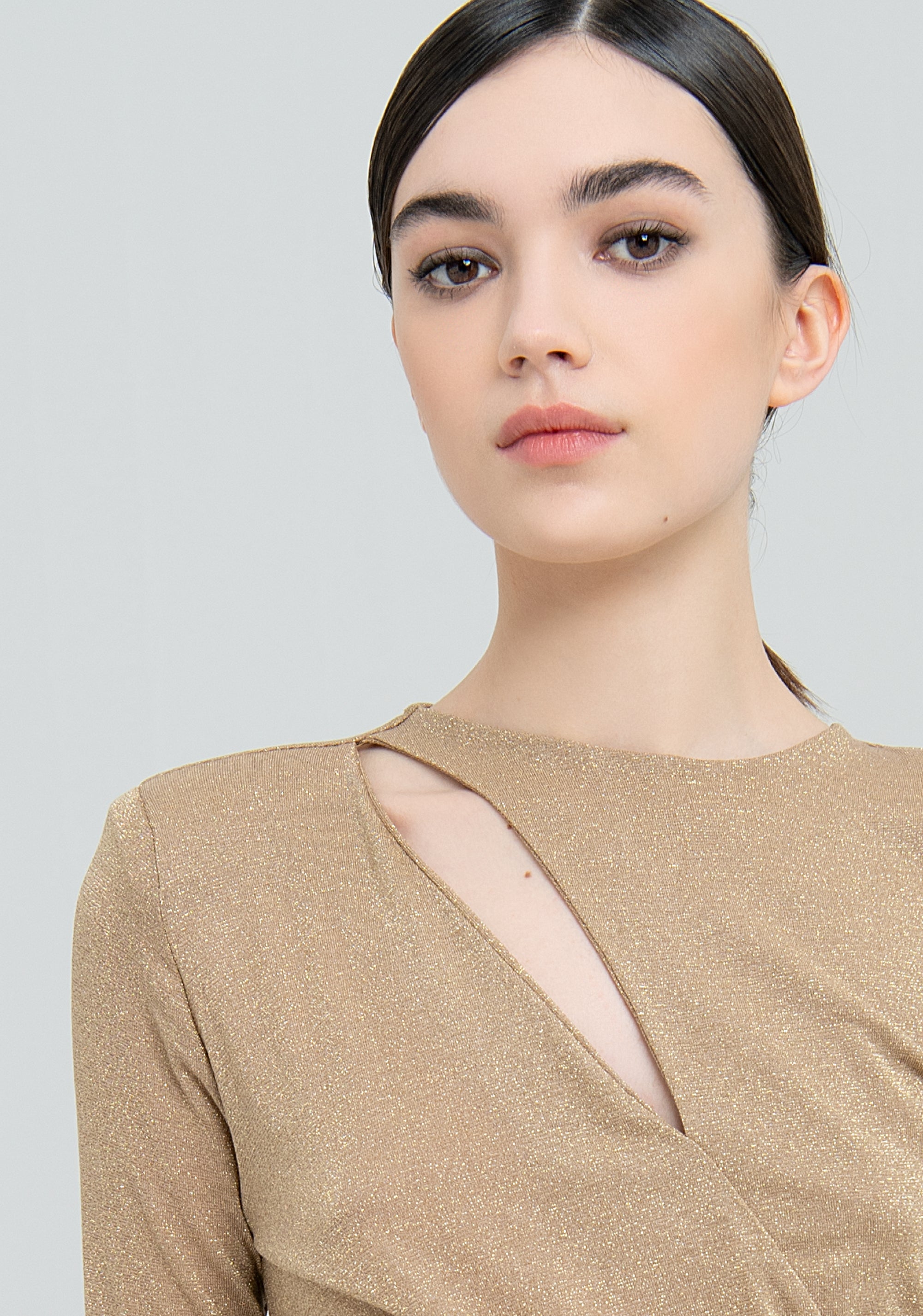 Long dress slim fit made in lurex Fracomina FQ22WD3007W581Q7-150-3