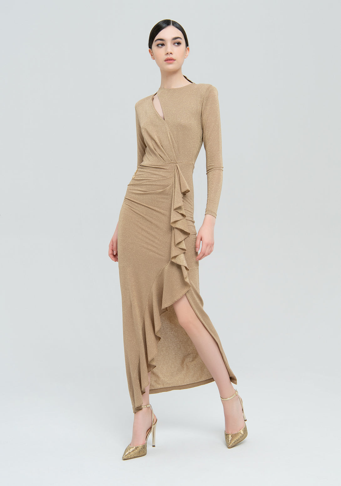 Long dress slim fit made in lurex Fracomina FQ22WD3007W581Q7-150