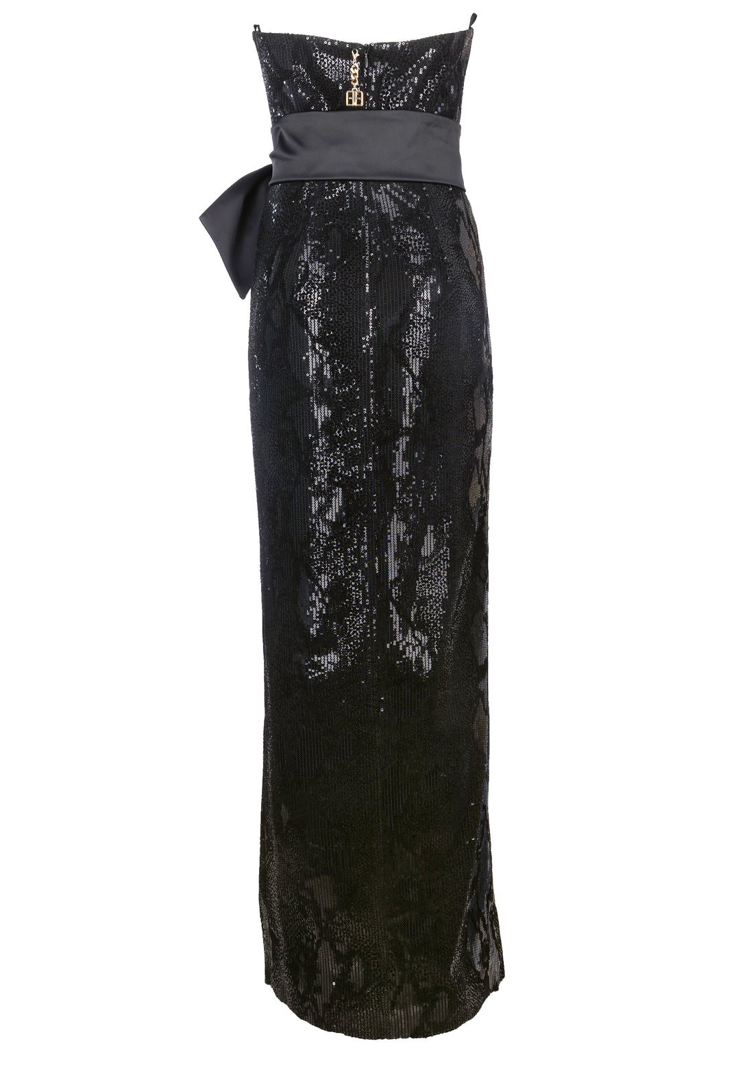 Long dress slim fit with sequins with python pattern