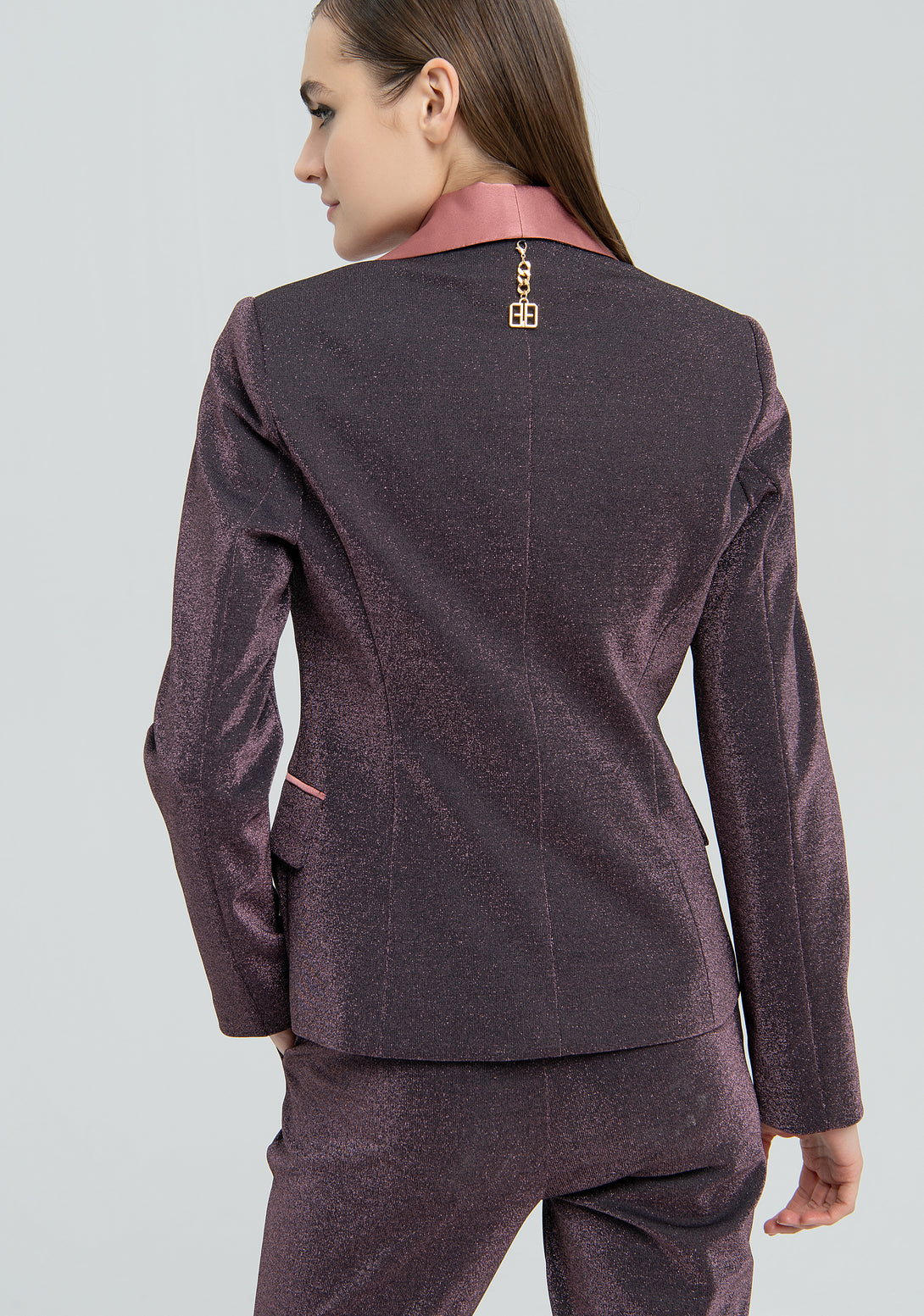 Blazer regular fit single breasted made in lurex Fracomina FQ22WJ2002W600Q7-L57-4