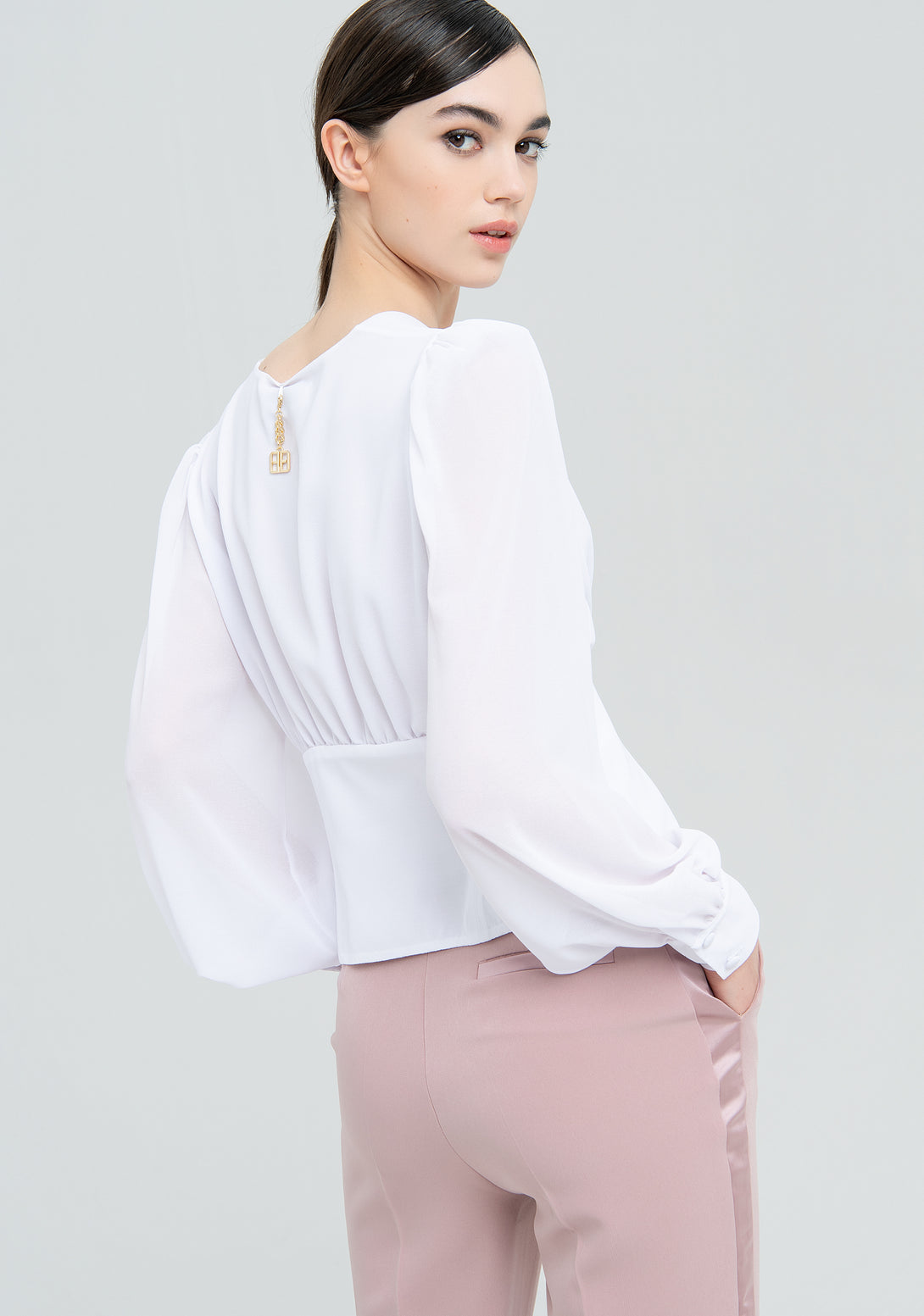 Blouse slim fit made in georgette Fracomina FQ22WT1003W41201-278-3