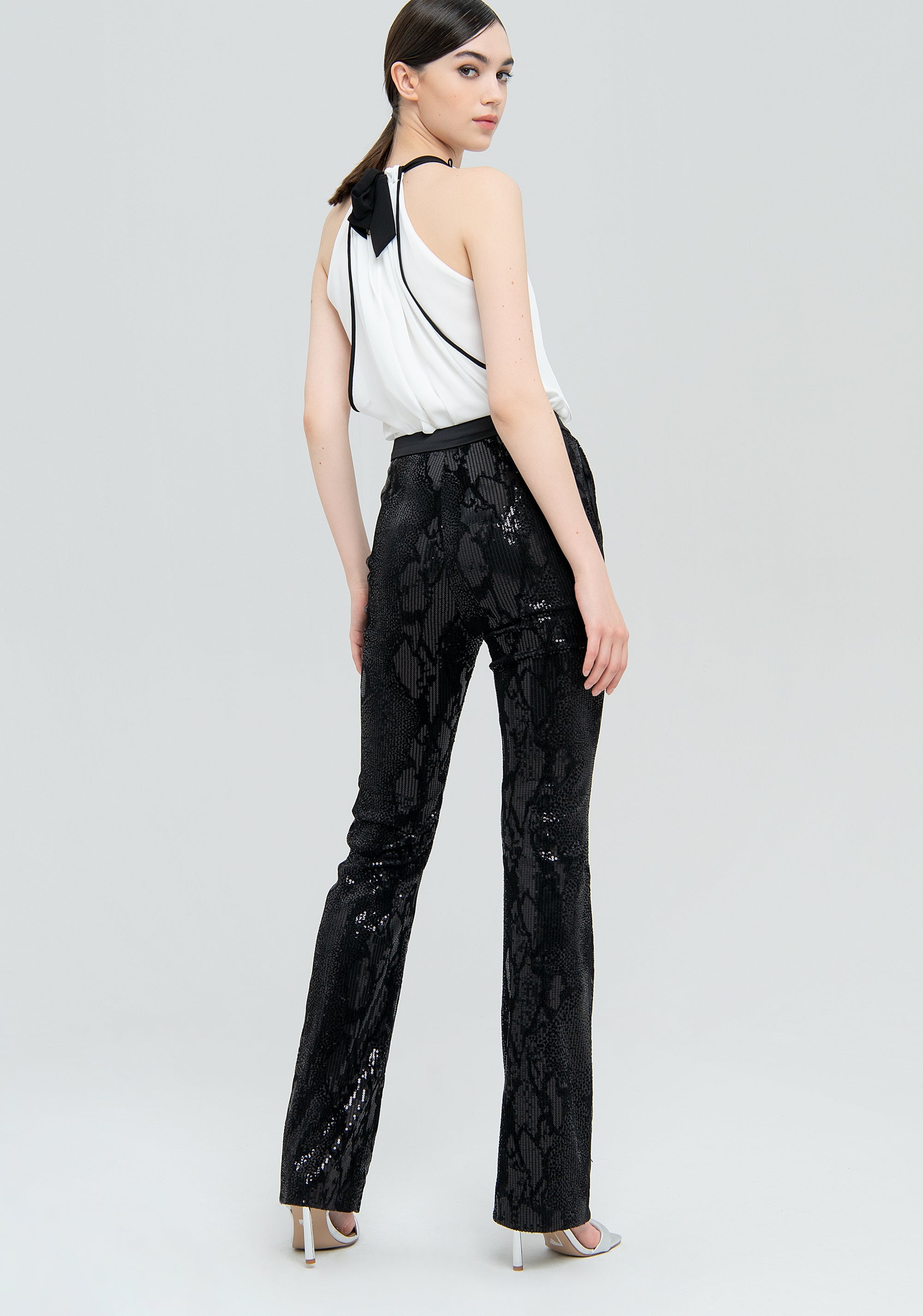 Pant bootcut with geometric pattern Fracomina FQ22WVA003W53601-053-5