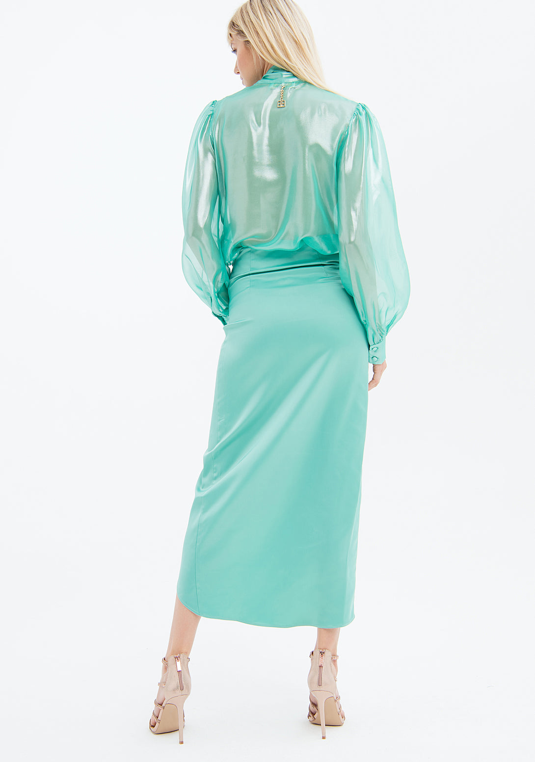 Long skirt slim fit made in satin Fracomina FQ23SG3001W47001-Q80-3