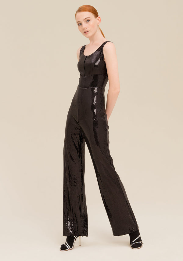 Jumpsuit regular fit with tone on tone sequins Fracomina FR19FM533________053_01