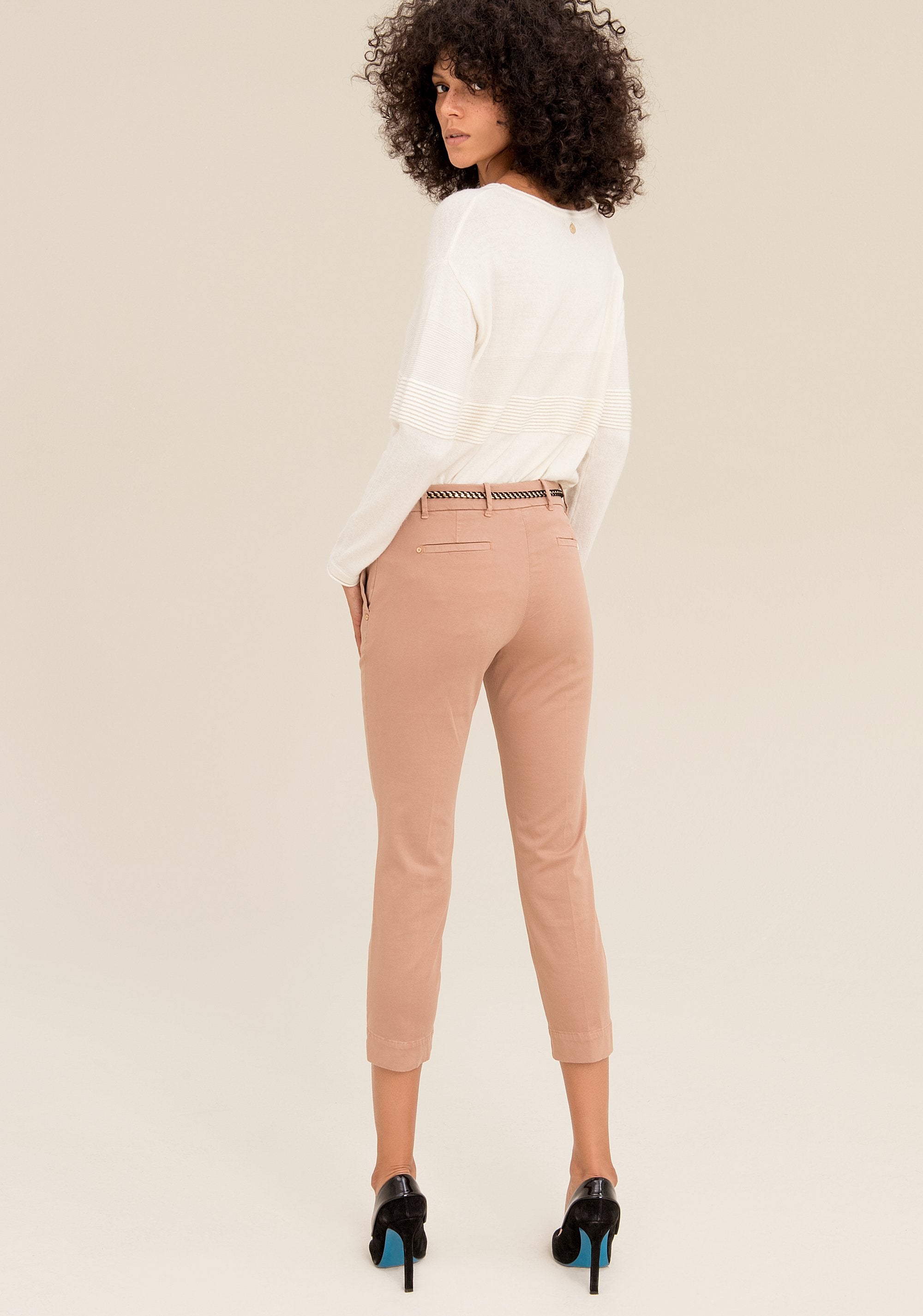 Chino's pant cropped fit made in stretch cotton fabric Fracomina FR19FMC115_______093_04