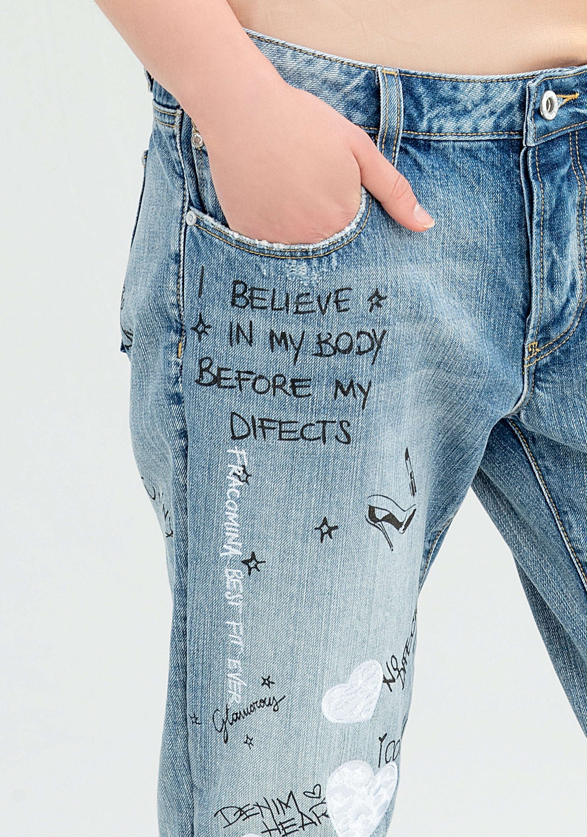 Embroideboyfriend jeans Fracomina FR20SPJCARA4_____437_03