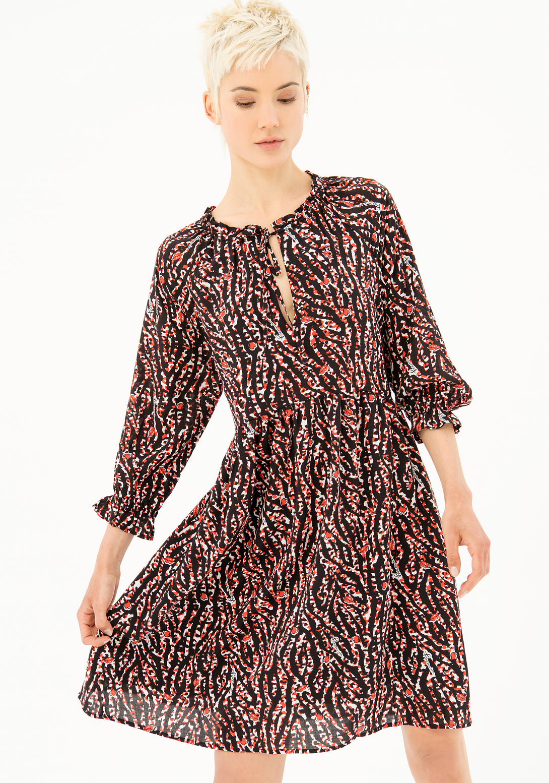 Mini dress regular fit with animalier pattern Fracomina FR21SD1020W414N4