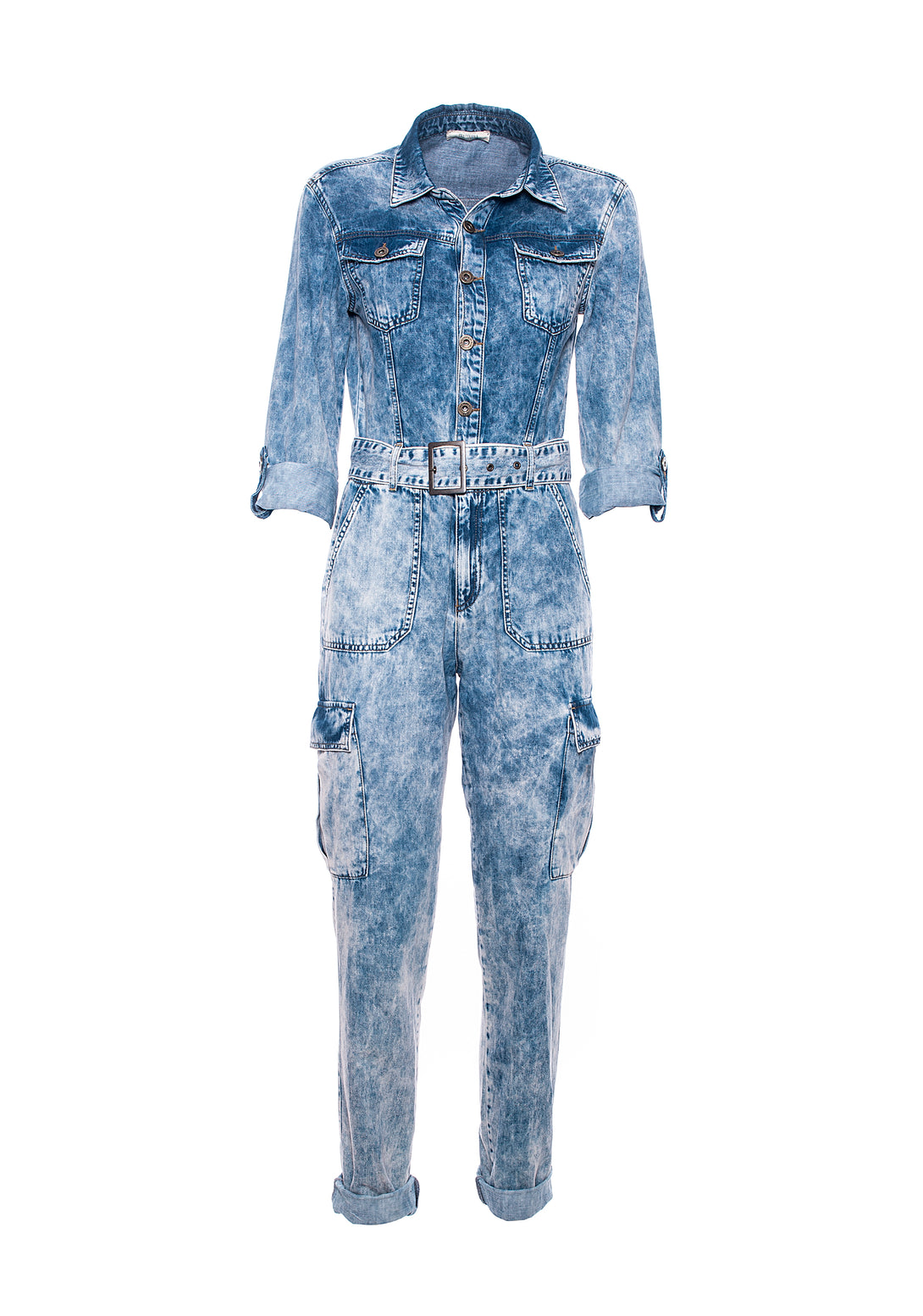 Jumpsuit regular fit made in denim with bleached wash Fracomina FR21SO2001D400N7-883