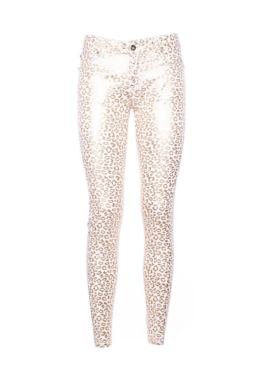 Pant skinny fit push-up effect with golden animalier print
