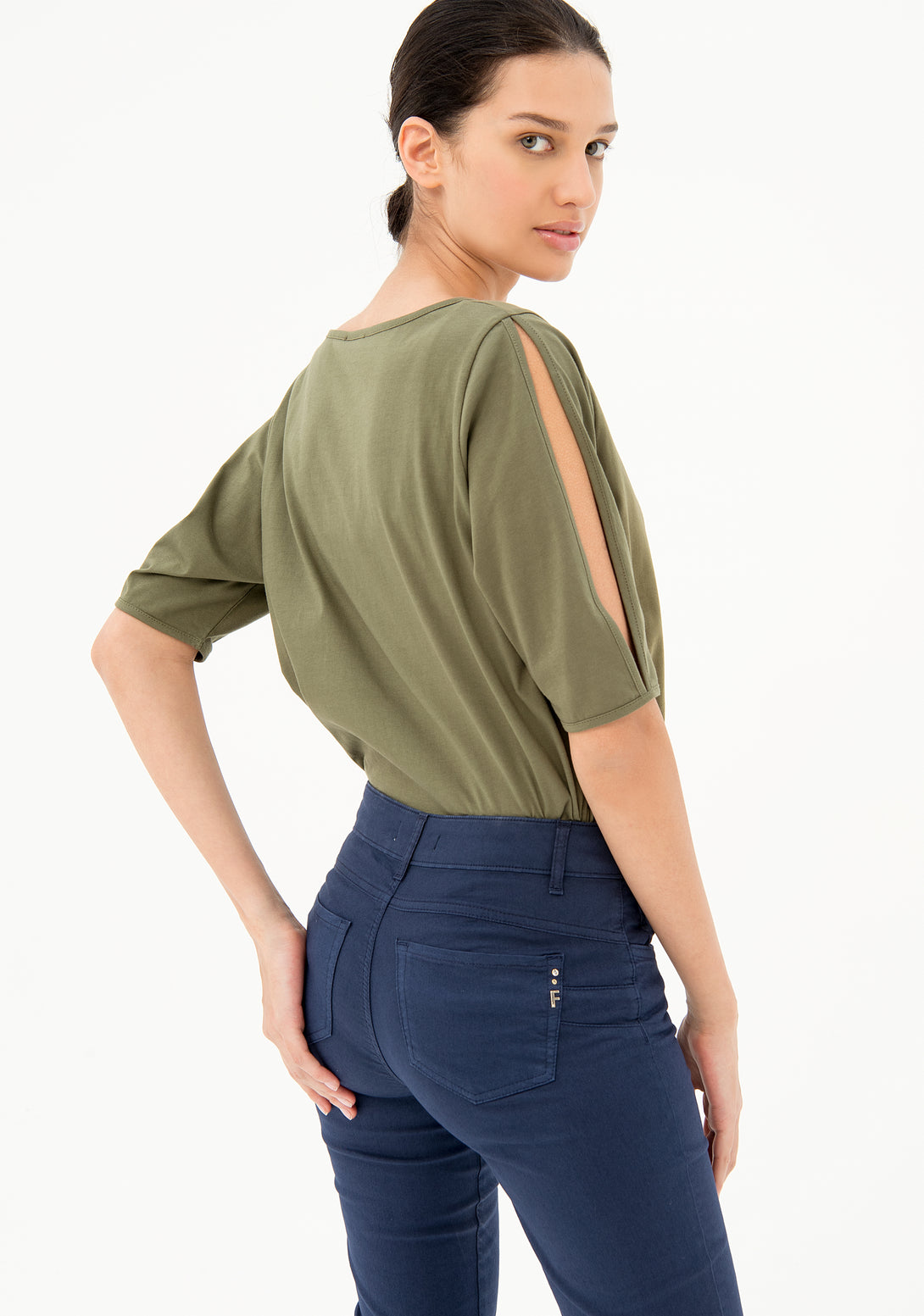 Pant skinny fir push-up effect made in stretch gabardine