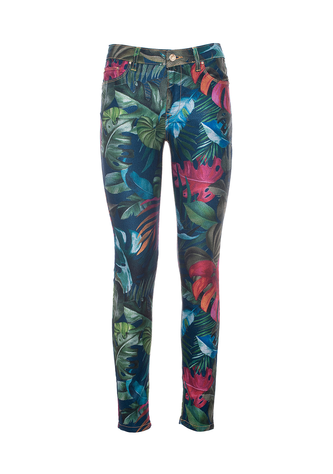 Jeans skinny fit made in denim with tropical pirnt Fracomina FR21SP5030D402N4-210