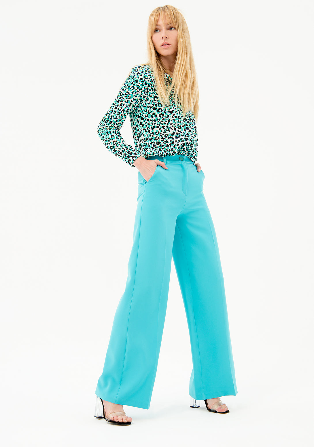 Palazzo pant flared fit made in stretch fabric Fracomina FR21SP8007W42901