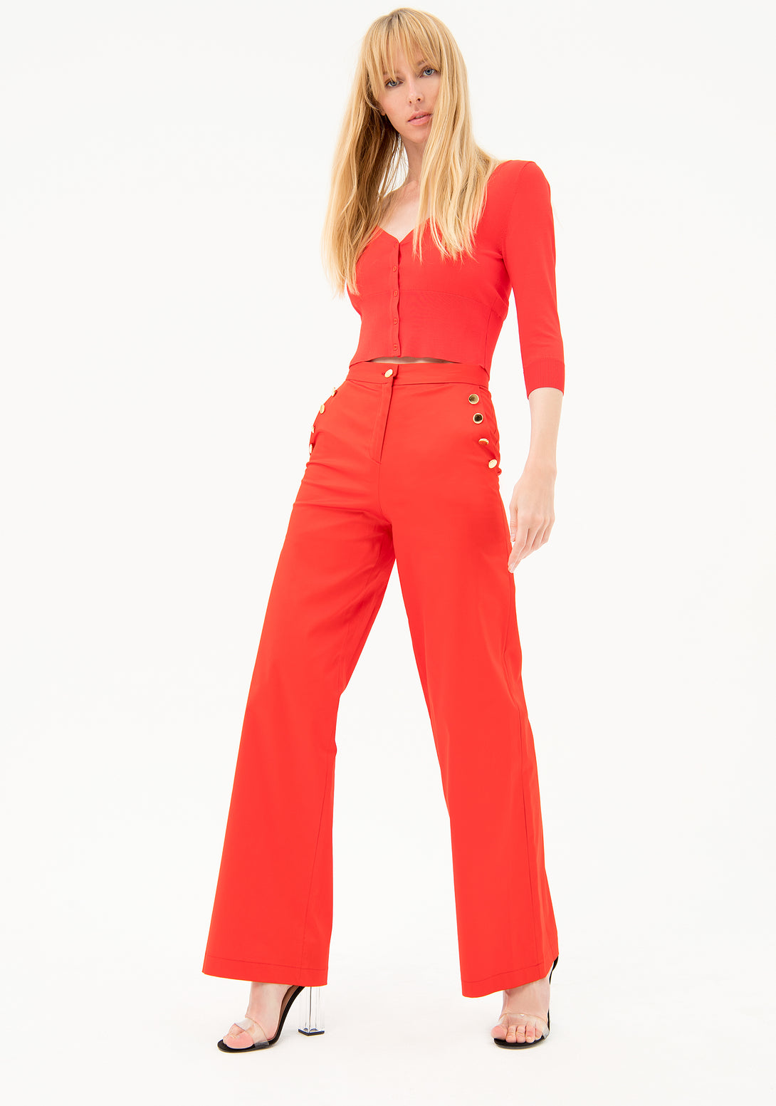 Palazzo pant flared fit with tailored cut Fracomina FR21SP8008W40101