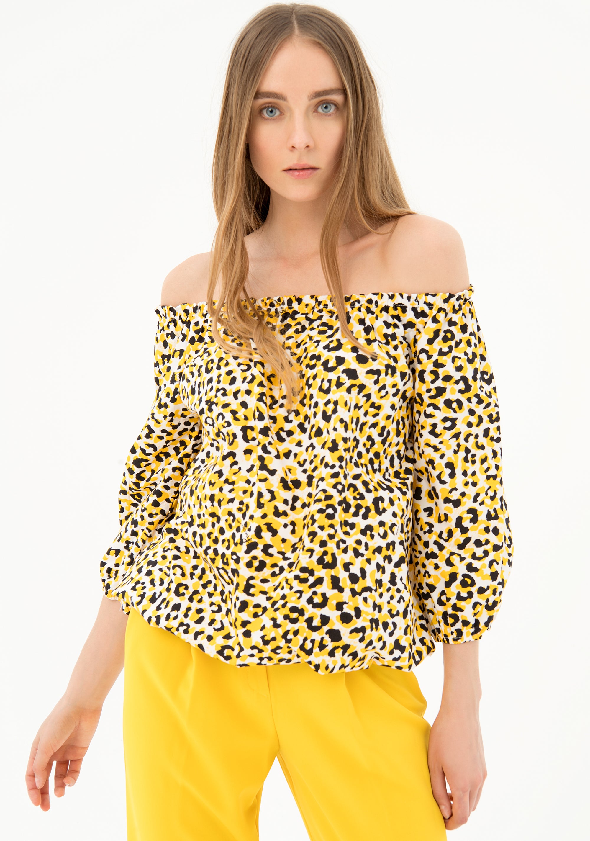 Blouse wide fit with animalier pattern Fracomina FR21ST1061W400N4_1