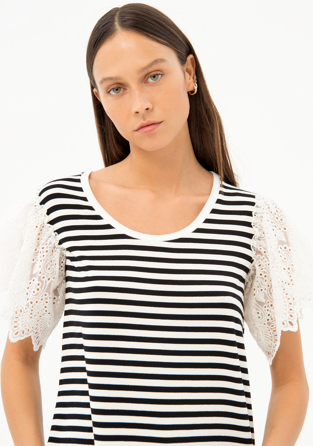 T-shirt wide fit made in striped jersey