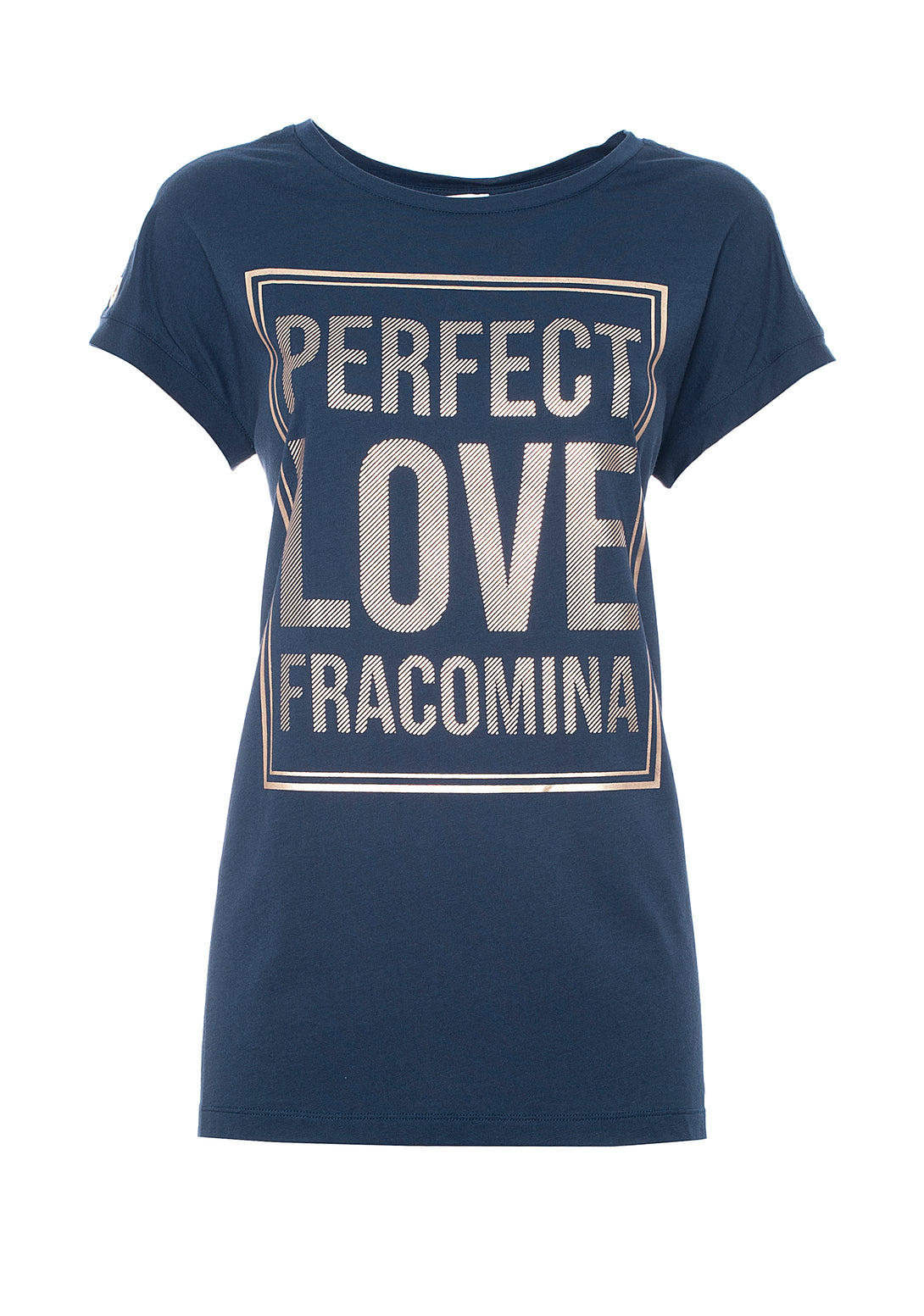 T-shirt wide fit, long, made in jersey with lettering print Fracomina FR21ST3012J40615-117