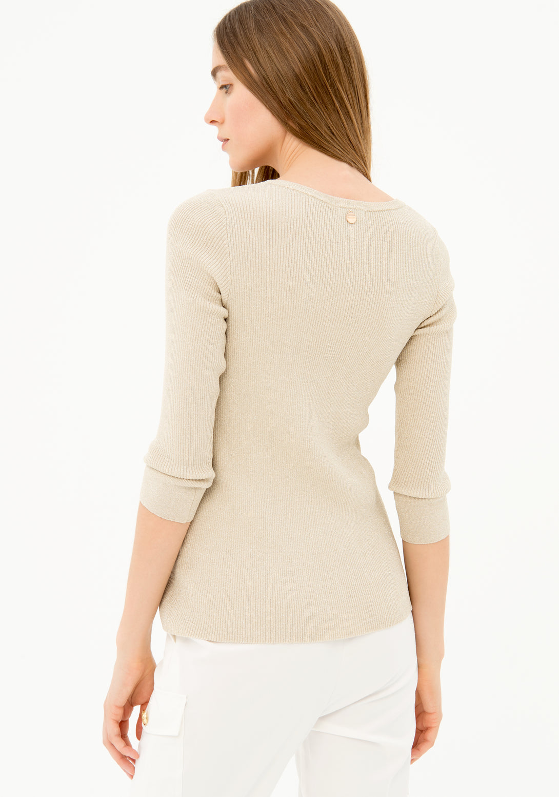 Knitwear wide fit made in rib stitch with lurex
