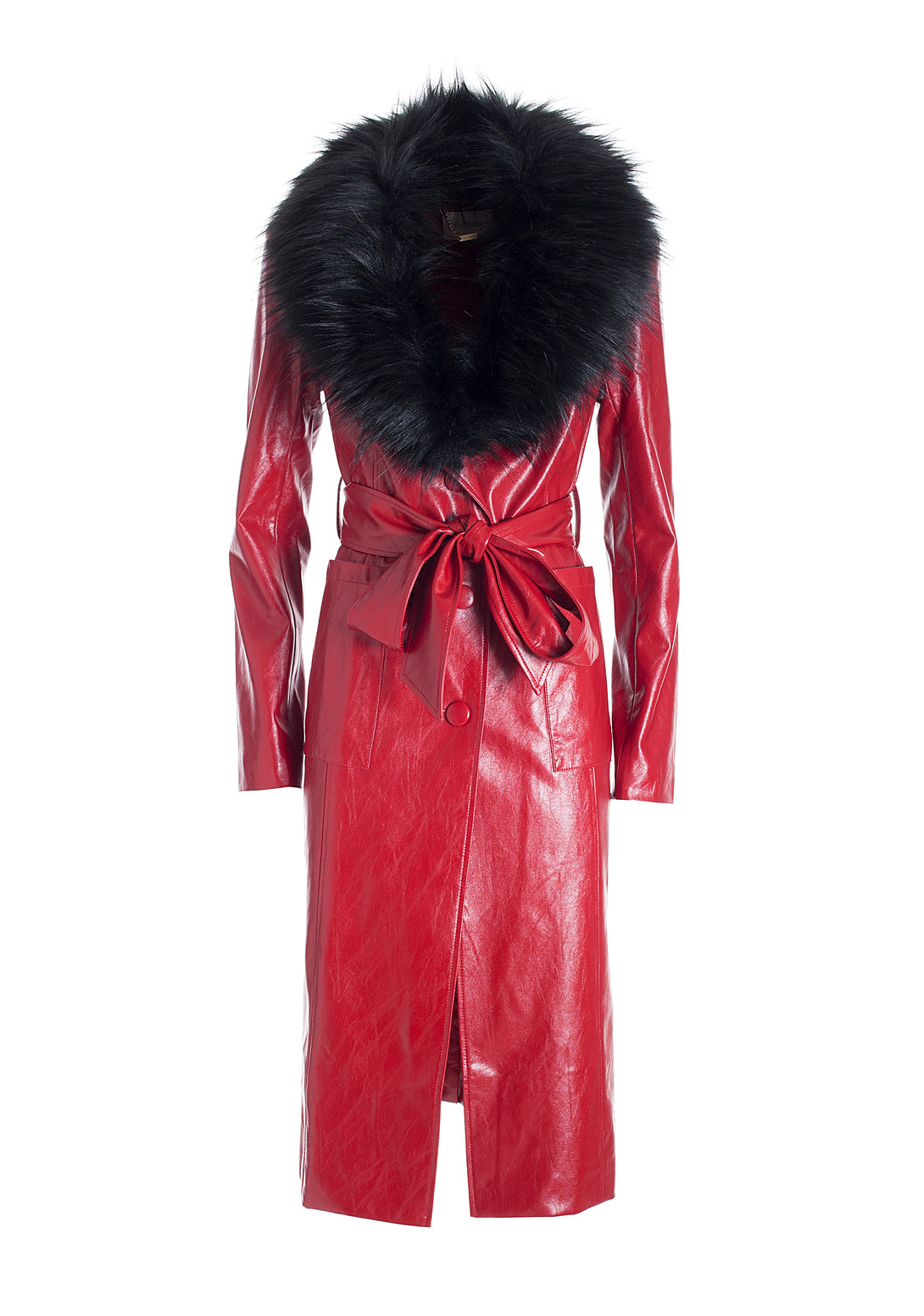 Coat regular fit made in eco leather