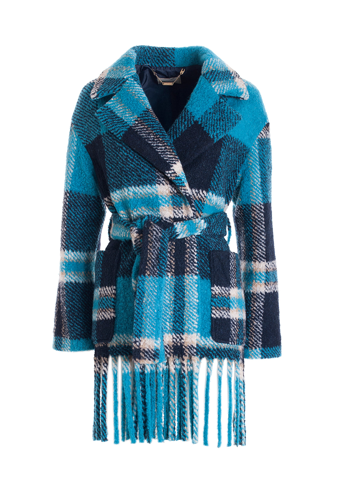 Coat wide fit made in multicolor tweed
