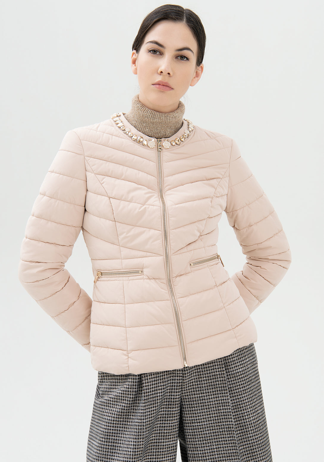 Padded jacket slim fit made in quilted nylon