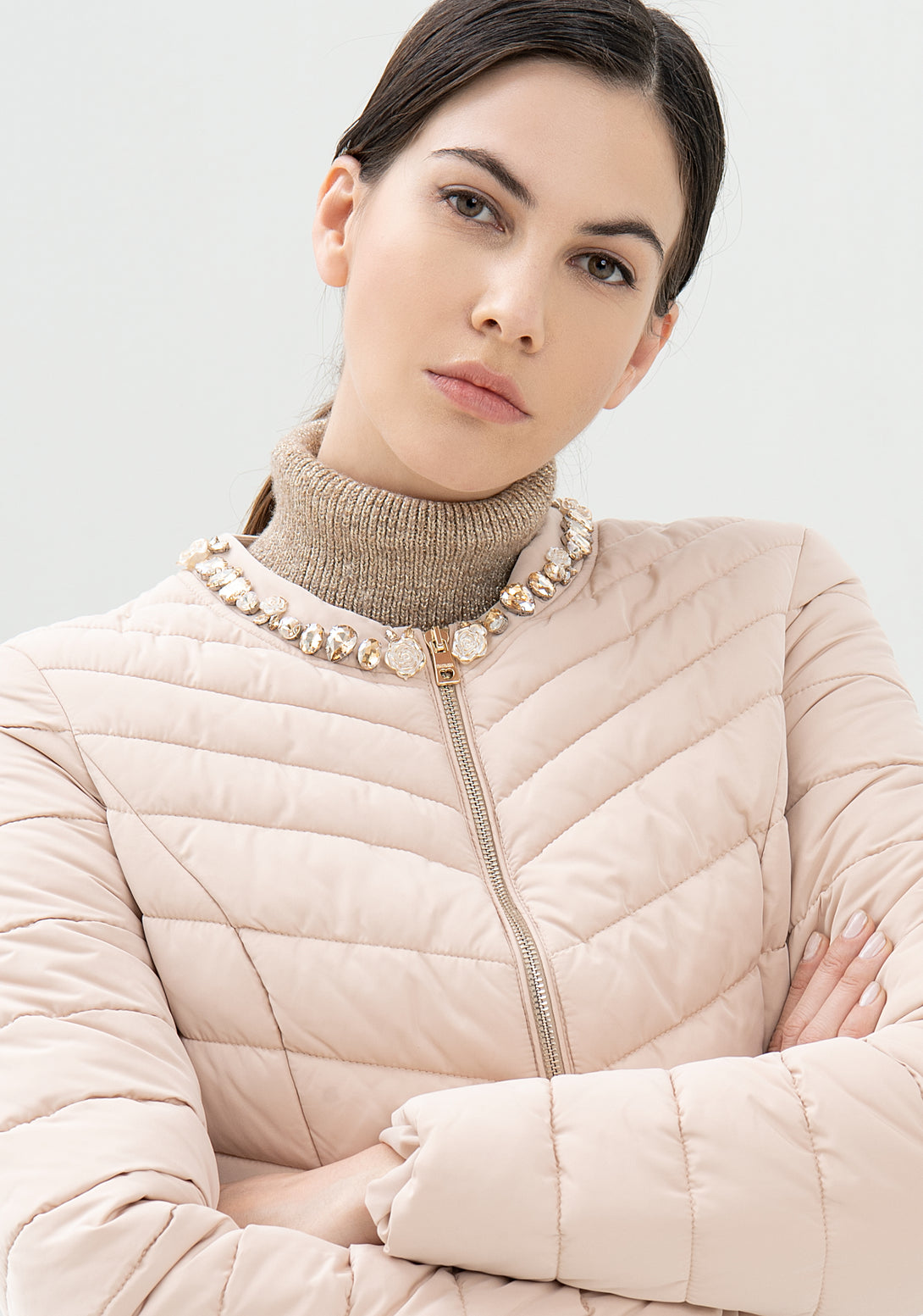Padded jacket slim fit made in quilted nylon