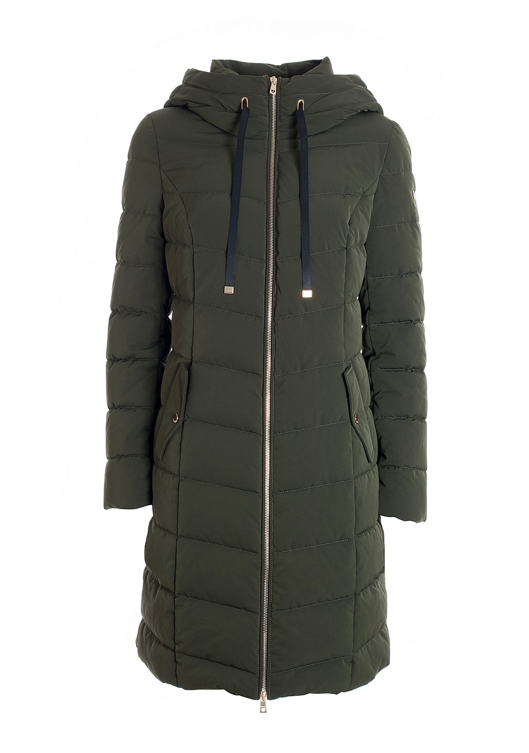 Padded jacket regular fit, long, made in quilted nylon