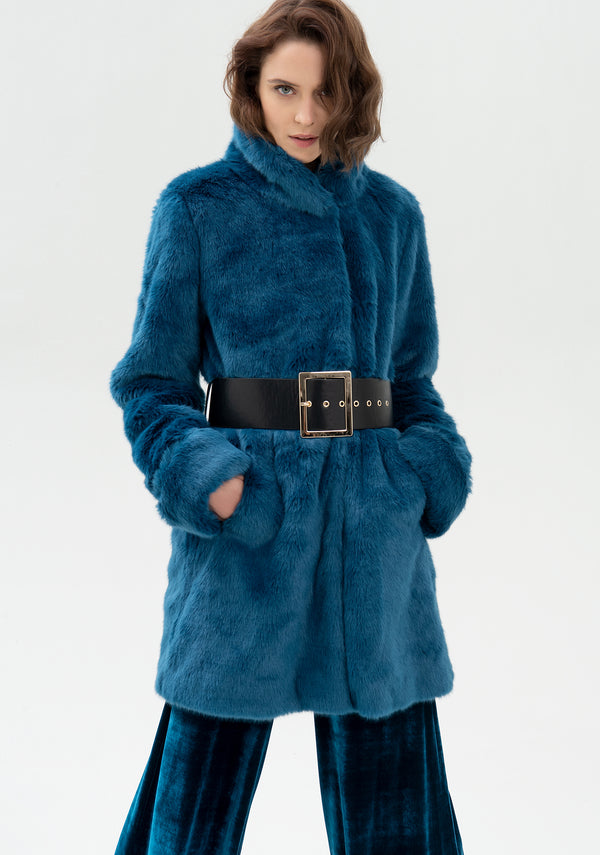 Coat regular fit made in fake fur Fracomina FR21WC4008O441L7-941_01